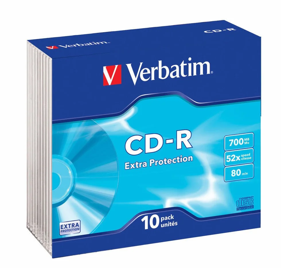 Verbatim VB-CRD19SC - blank CDs (CD-R, 700 MB, 10 pc(s), 52x, 80 min, Slimcase)