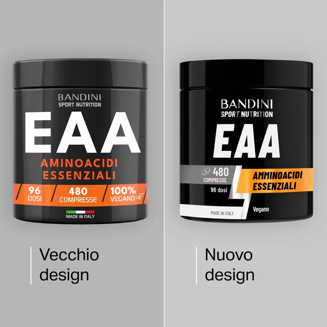 Bandini EAA Aminoacidi Essenziali 480 Compresse - Integratore Sportivo Pre Post Workout - 96 Dosi