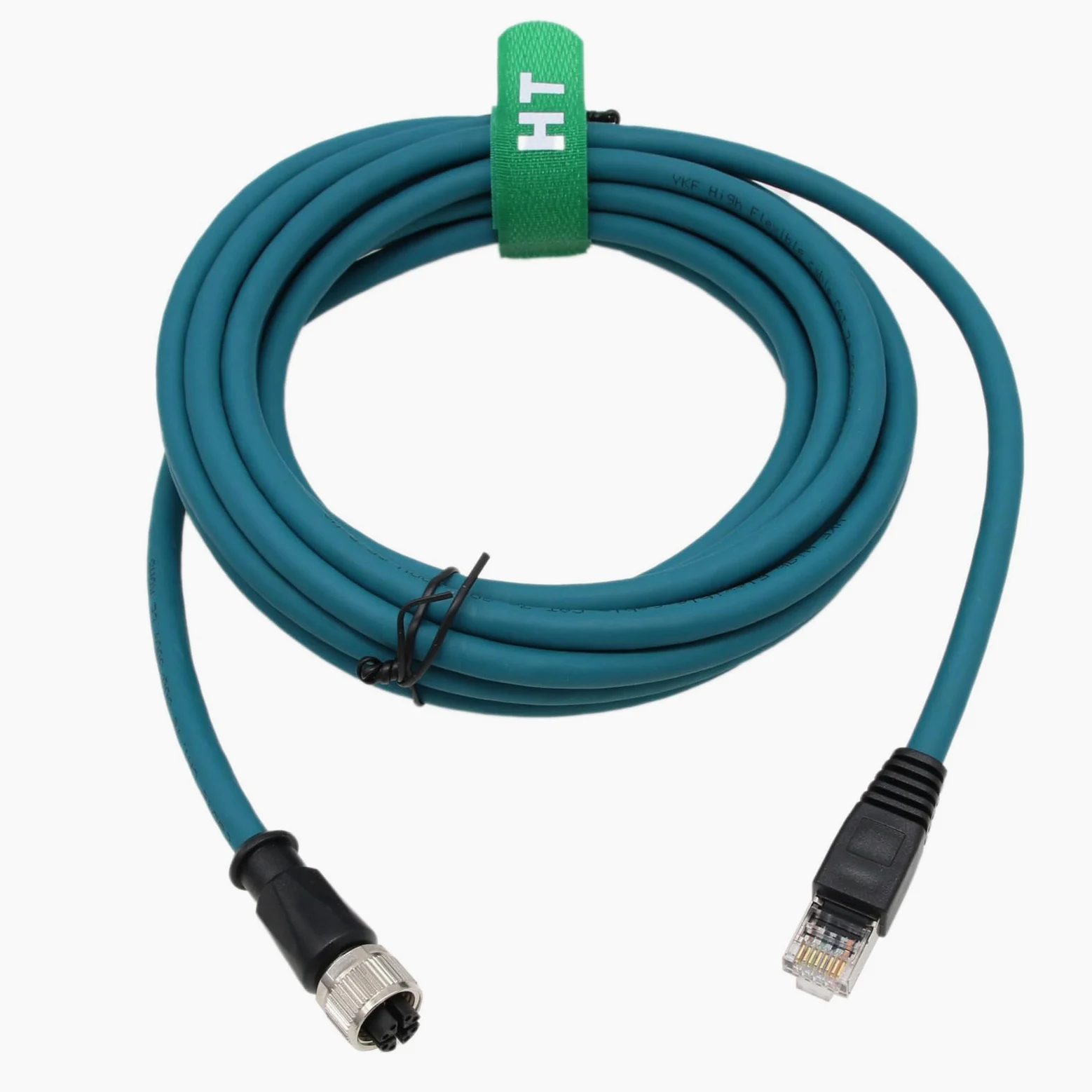 HangTon Cavo Ethernet industriale M12 X-Coded 8 pin femmina a RJ45 Cat-7e 10 Gb/s per sensore attuatore Profibus Network Automation 15 m PVC