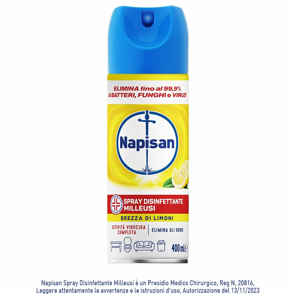Napisan Spray Disinfettante Milleusi 6x400ml Limone per Tessuti e Superfici