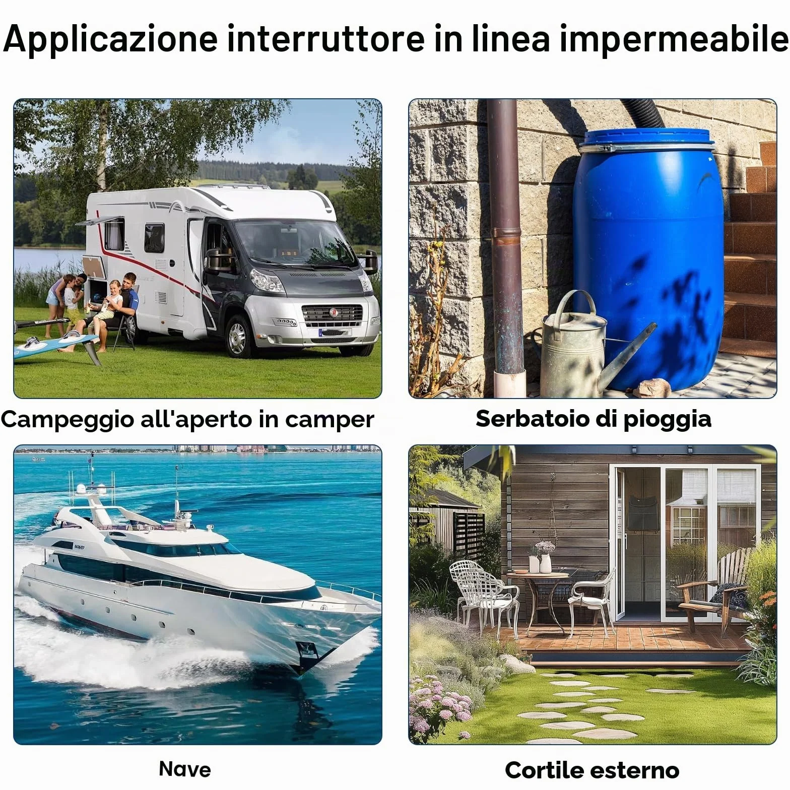 IP67 Interruttore impermeabile Binghe 12-24V 30A Interruttore impermeabile in linea con LED Rosso Interruttore in linea impermeabile per Apparecchiature Meccaniche/Uso esterno/utensili elettrici