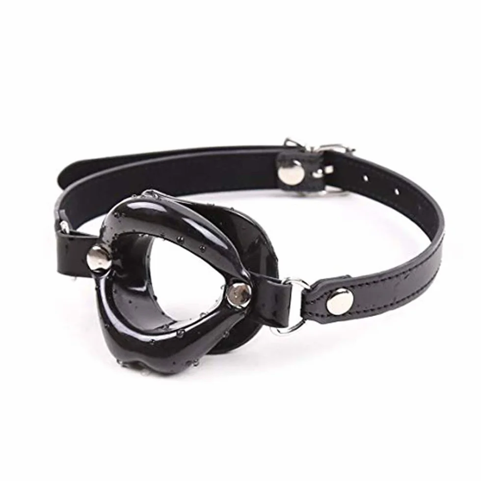 Silicone a forma di O apri bocca festa divertimento sfida giocattoli (nero)