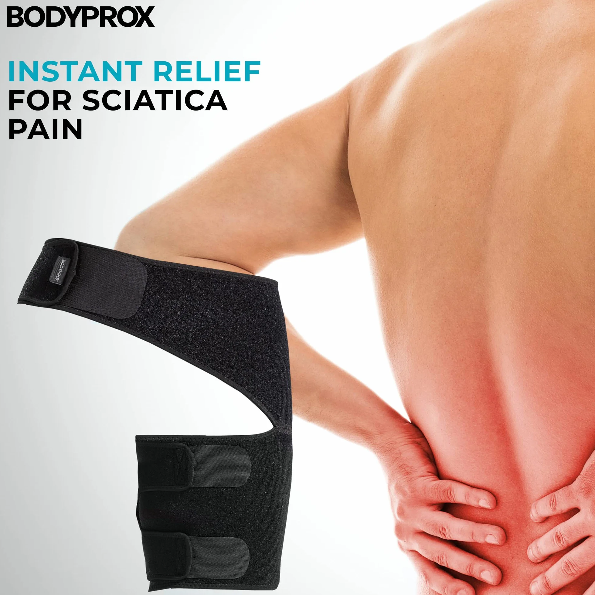 Bodyprox Groin Wrap, Supporto Regolabile per Dolore all'Anca, Coscia e Nervo Sciatico