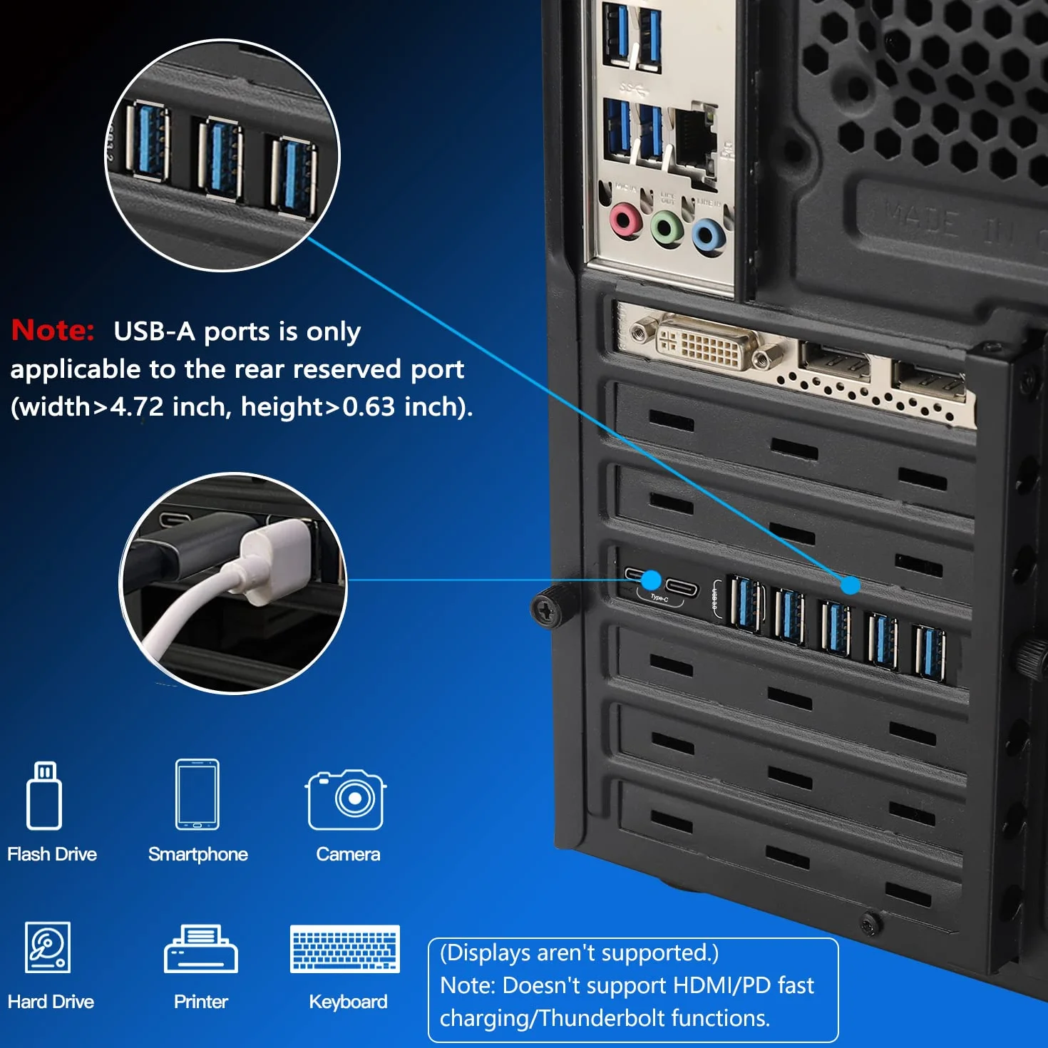 Scheda di Espansione USB 3.0 da 7 Porte (5x Type-A, 2x Type-C) 5 Gbps USB PCI Express per Windows e Mac