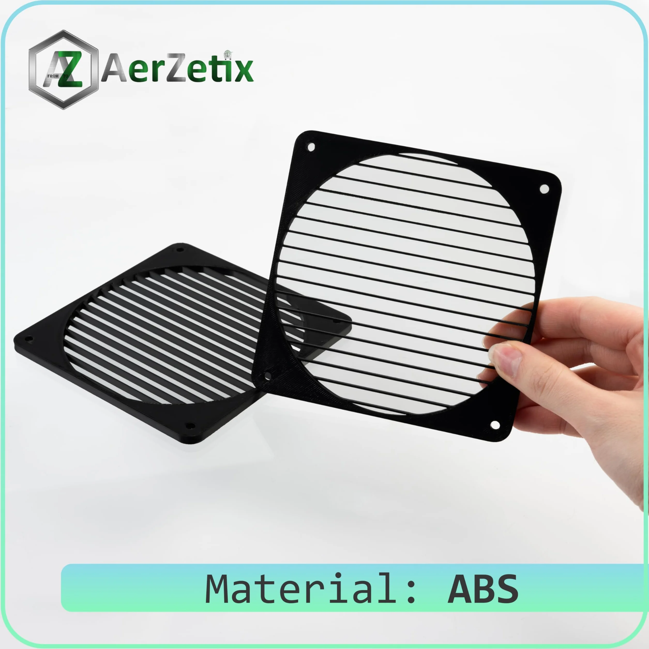 Aerzetix Set di 2 Griglie per Ventola 120x120 mm in plastica per Computer PC stampanti dispositivi audiovisivi proiettori multimediali/Colore Nero