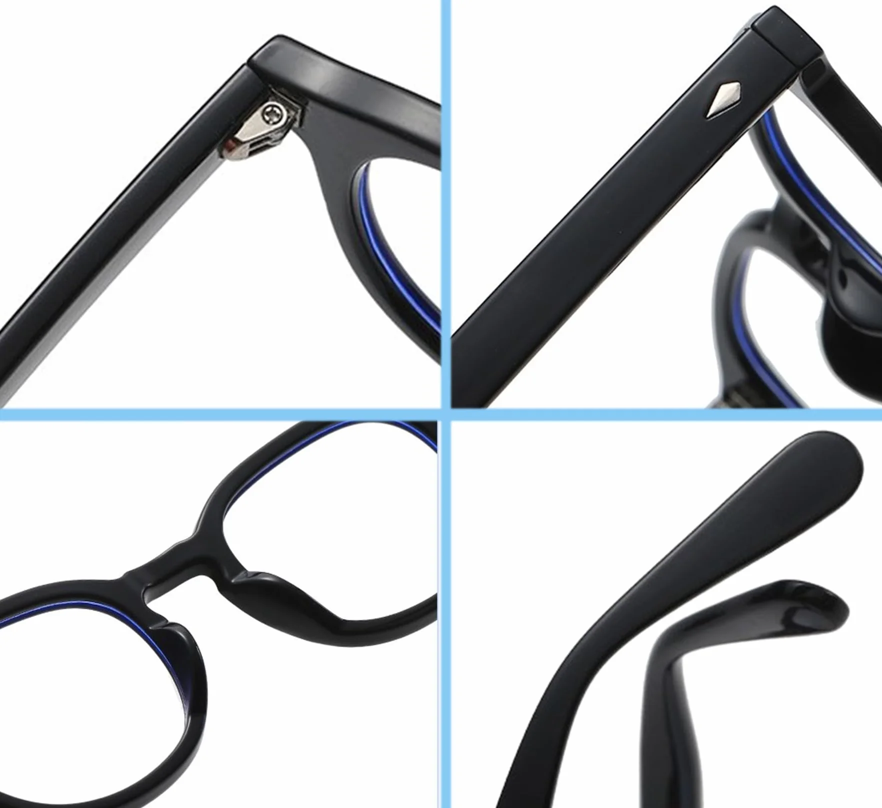 Occhiali Anti Luce Blu Modello Rotondo Stile Depp Filtro Protezione 100% per Computer Gaming Lavoro