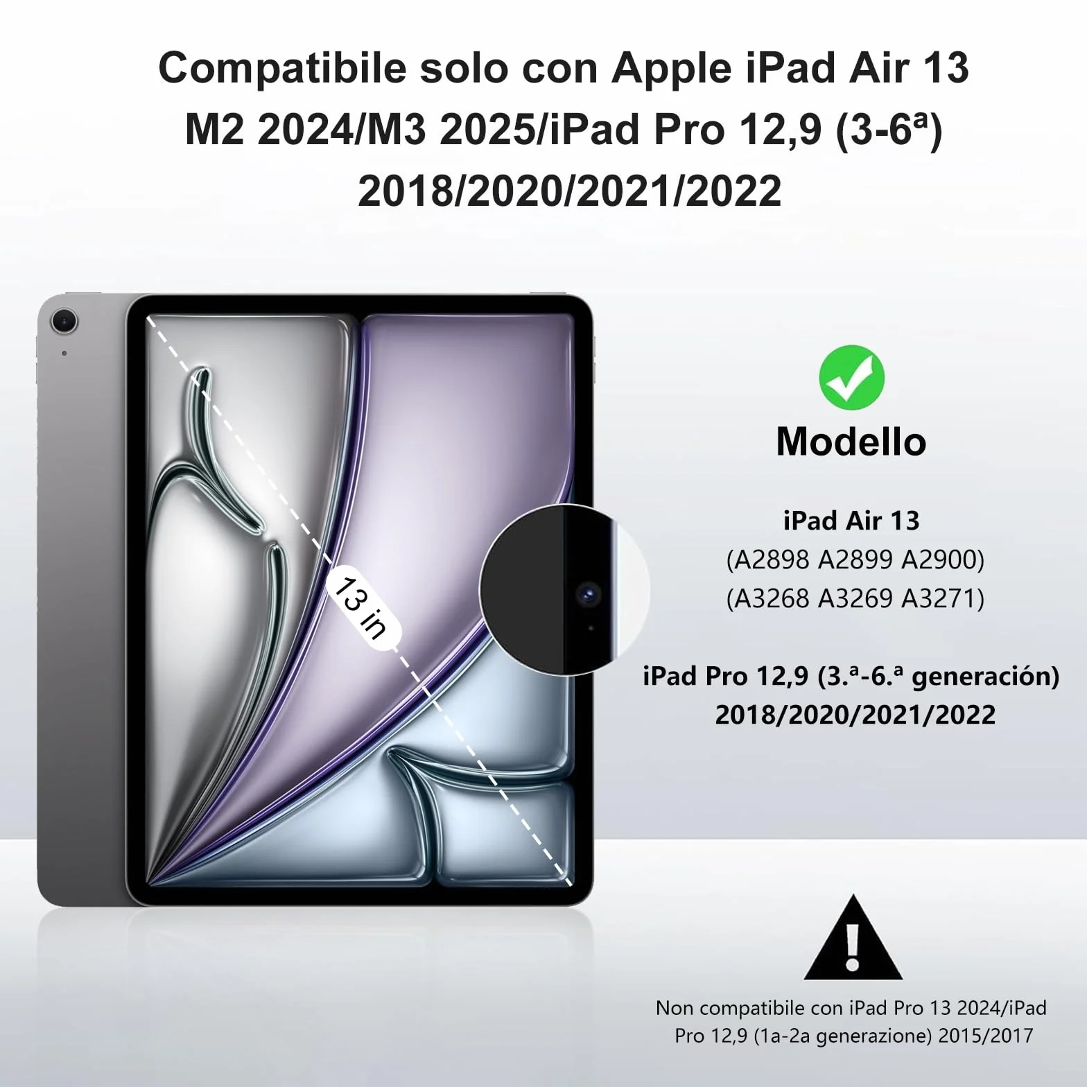 IVEOPPE Tastiera iPad Air 13 M4 2026/M3 2025/M2 2024 con Touchpad, Cover Tastiera Trackpad Italiano QWERTY Magnetico Staccabile Bluetooth con Portapenna per iPad pro 12.9 3-6 Gen, Nero