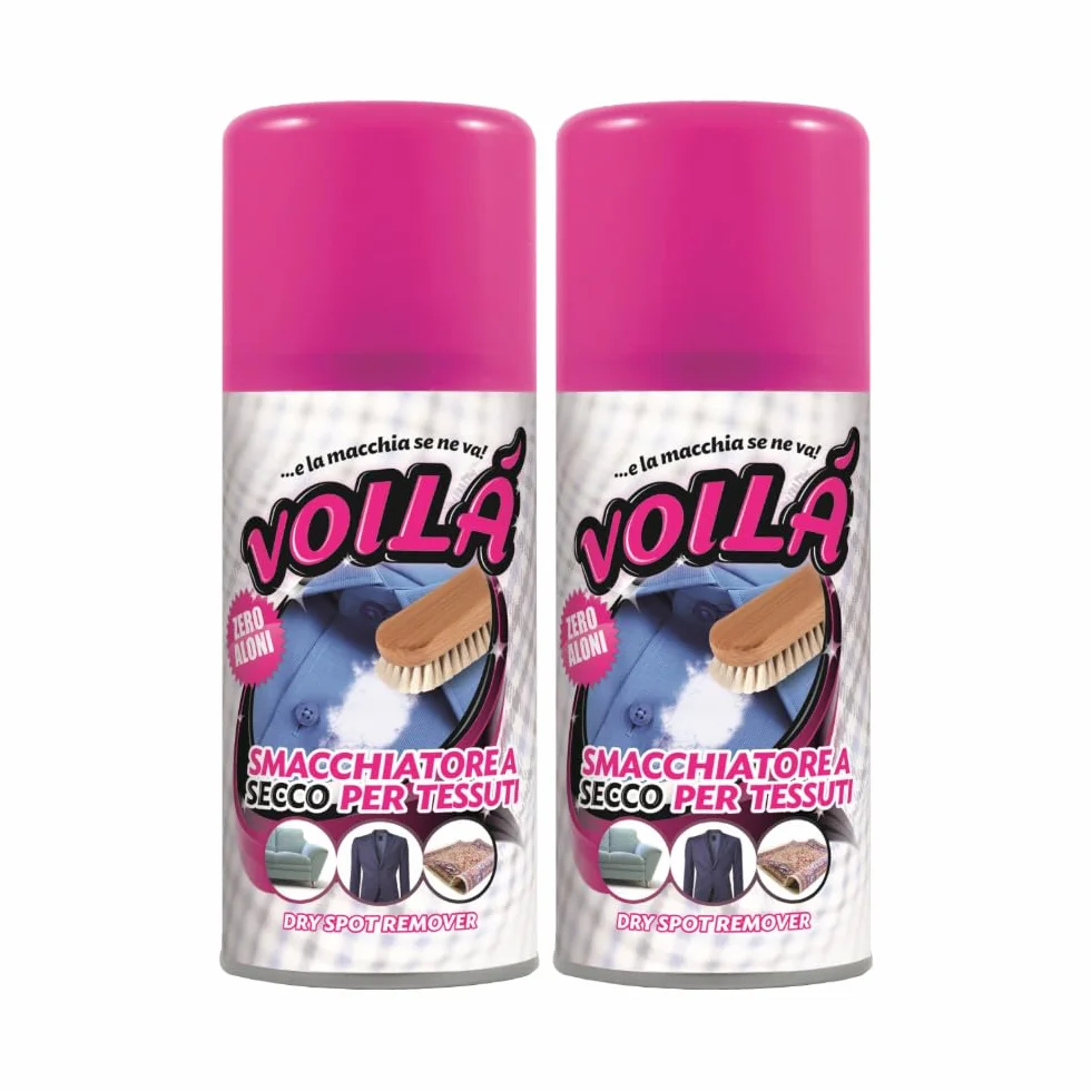 Voilà Smacchiatore Istantaneo a Secco Spray per Tessuti 2 x 200 ml