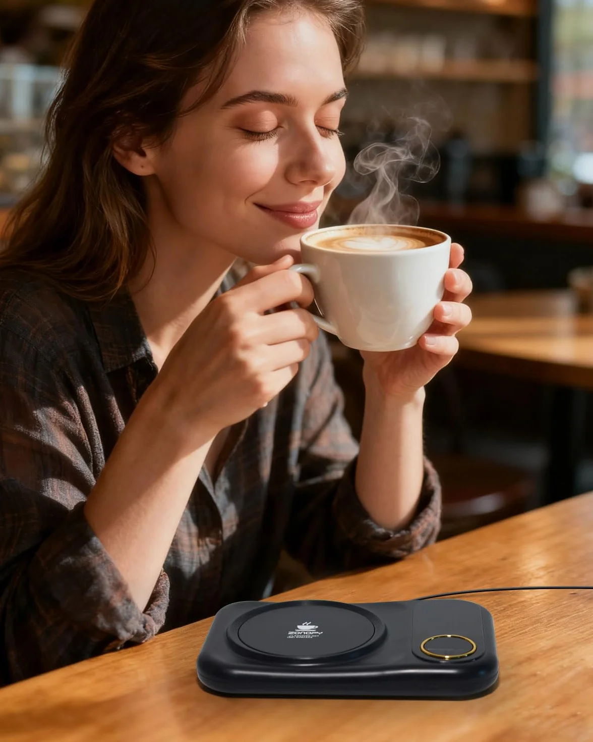 USB Elettrico Riscaldatore per Caffè Mantiene Caldo il Caffè, 3 Livelli di Temperatura 45°C / 55°C / 65°C – Riscaldatore Elettrico USB per Bevande da Caffè