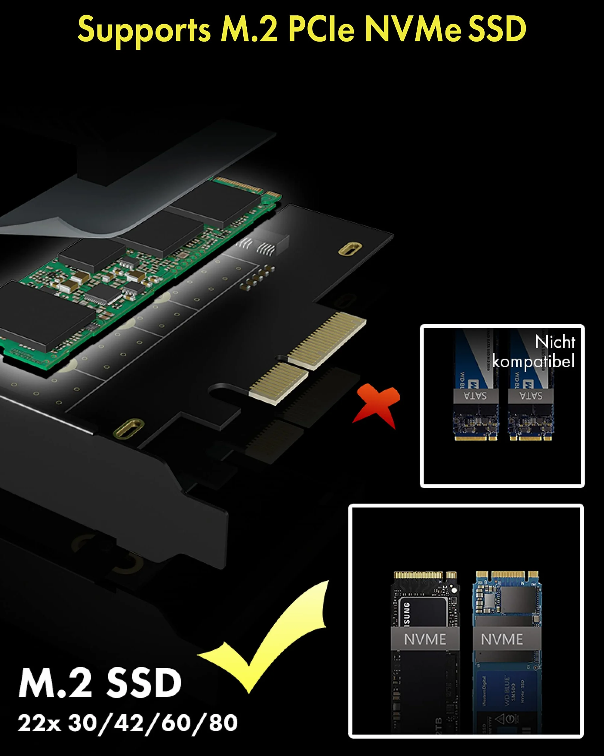 ICY BOX NVMe M.2 SSD a PCIe 4.0 X4 con dissipatore di calore in alluminio per Key-M con USB C