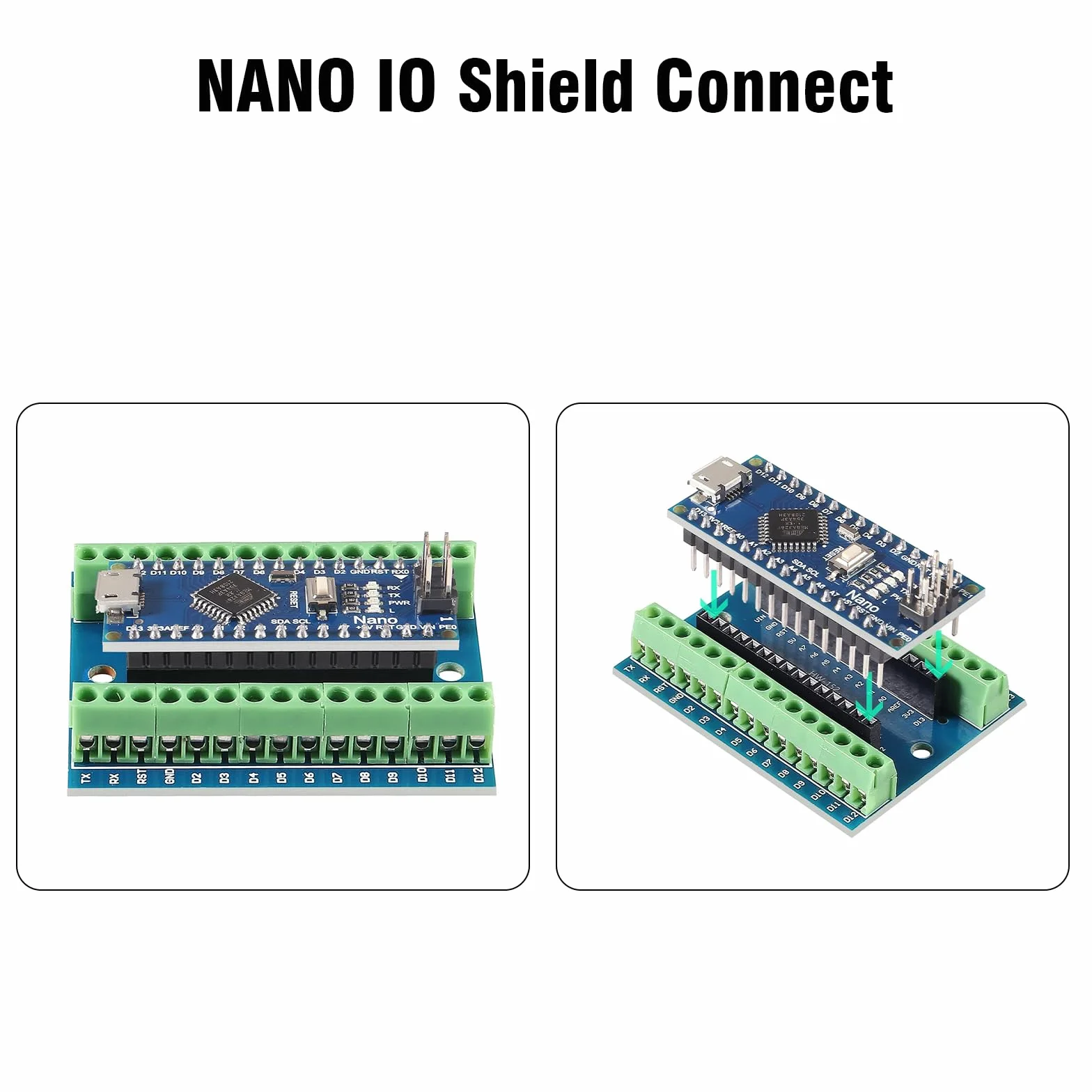 Binghe 2 Pezzi Nano Adattatore e Scheda IO Shield V1.0 - Scheda di Estensione
