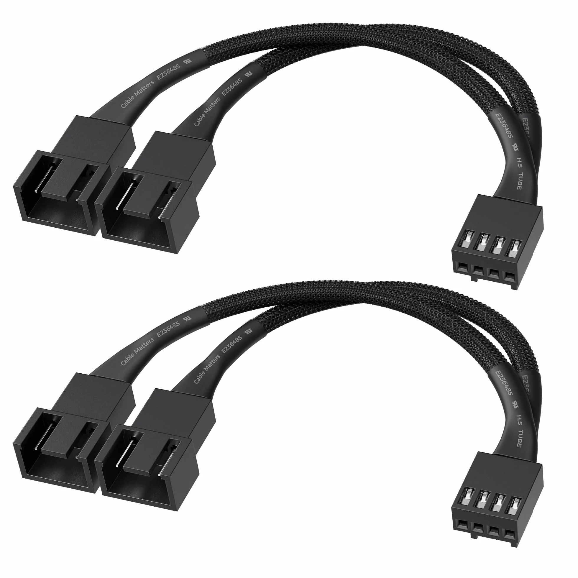Cable Matters Pacco da 2 Cavo di Ventola Splitter 4 Pin 1 a 2 PWM – 10cm
