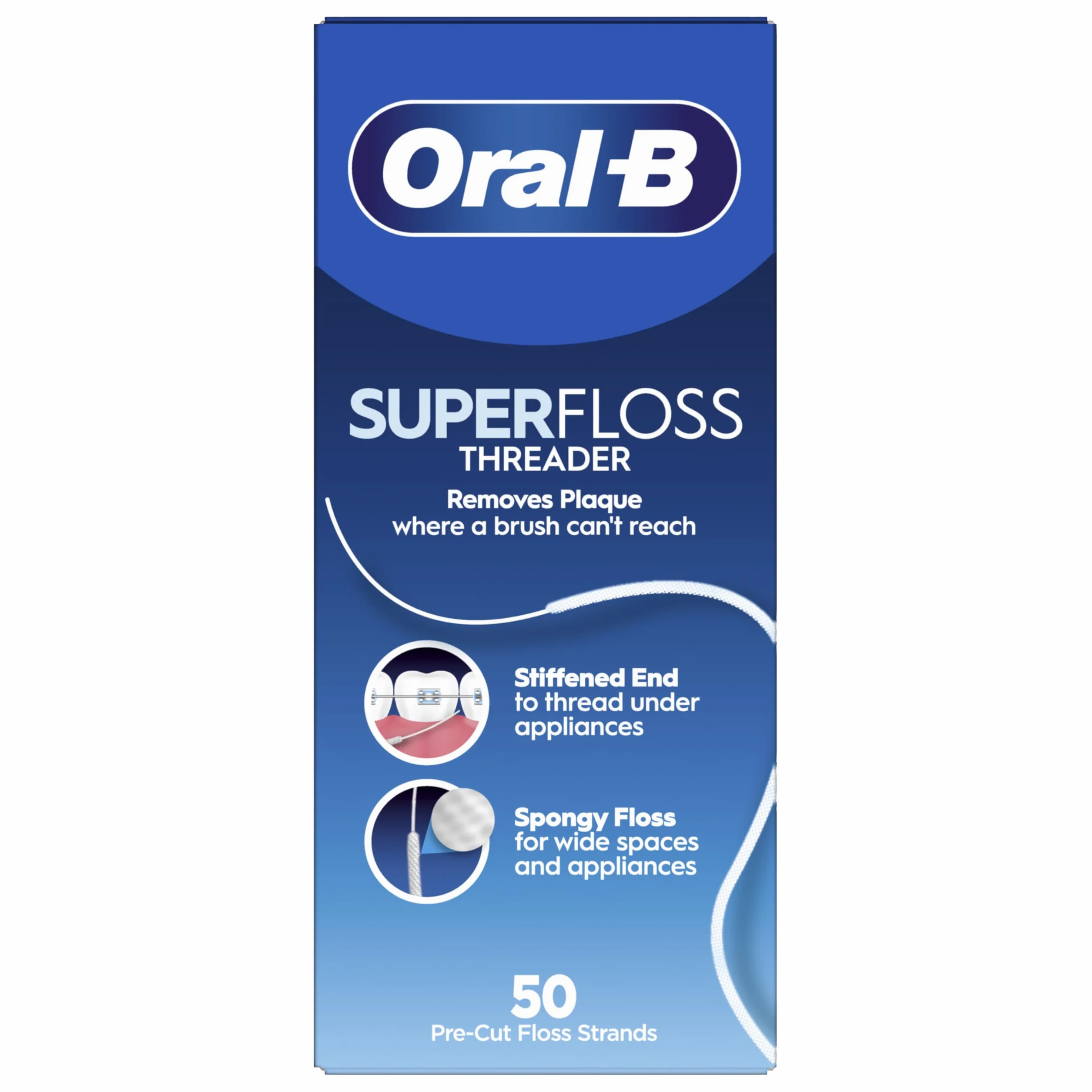 Oral-B Superfloss Filo Interdentale per Apparecchi e Ponti, Confezione da 2