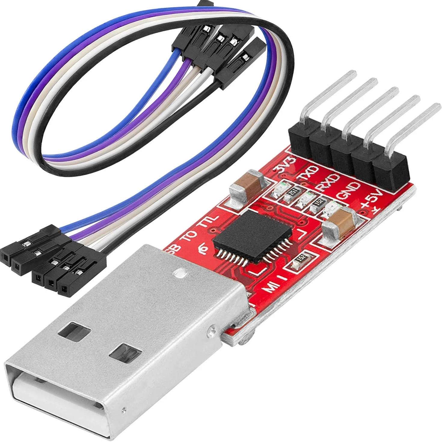 AZDelivery Convertitori da USB a TTL con CP2102 HW-598 per 3,3V e 5V con Cavetto Jumper compatibile con Arduino incluso E-Book!