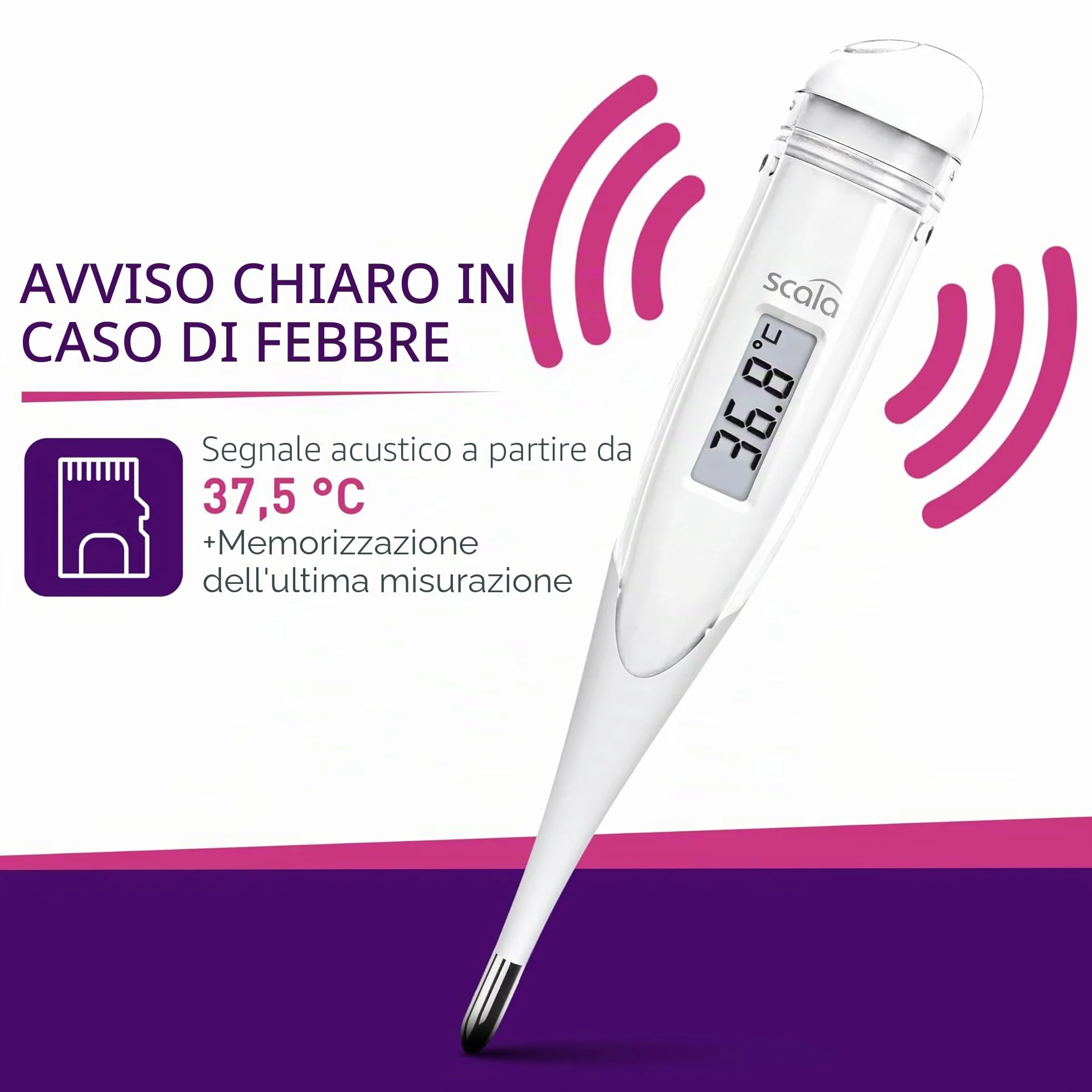 Scala Termometro Digitale Clinico SC 28 Flex Speed 10 sec