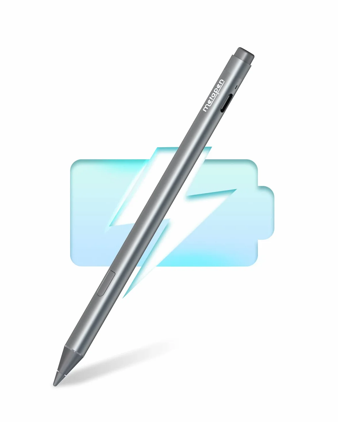 Metapen Penna M2 per Surface, 4096 Pressione,Gomme de Queue, Ricarica USB-C,Sensibile all’Inclinazione e Rifiuto del Palmo, per Surface Pro 11 Business/10/X/8/7/6/5/4/3,3,Studio, Duo,Laptop 2/3,Kobo
