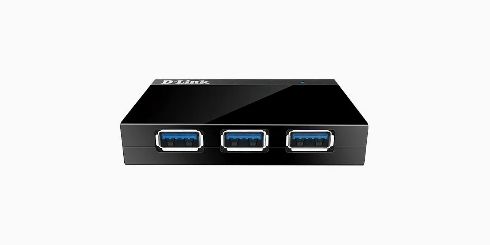 D-Link DUB-1340 Hub con 4 Porte USB 3.0, Velocità di Trasferimento fino a 4.8 Gbps, Design Moderno, Nero