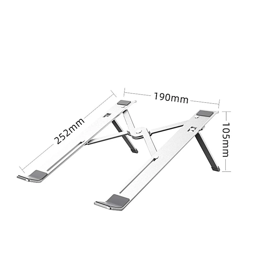 Supporto per Laptop Supporto Portatile Pieghevole per Laptop Compatibile con Dissipatore di Calore in Lega di Alluminio da 17,3 Pollici Argento