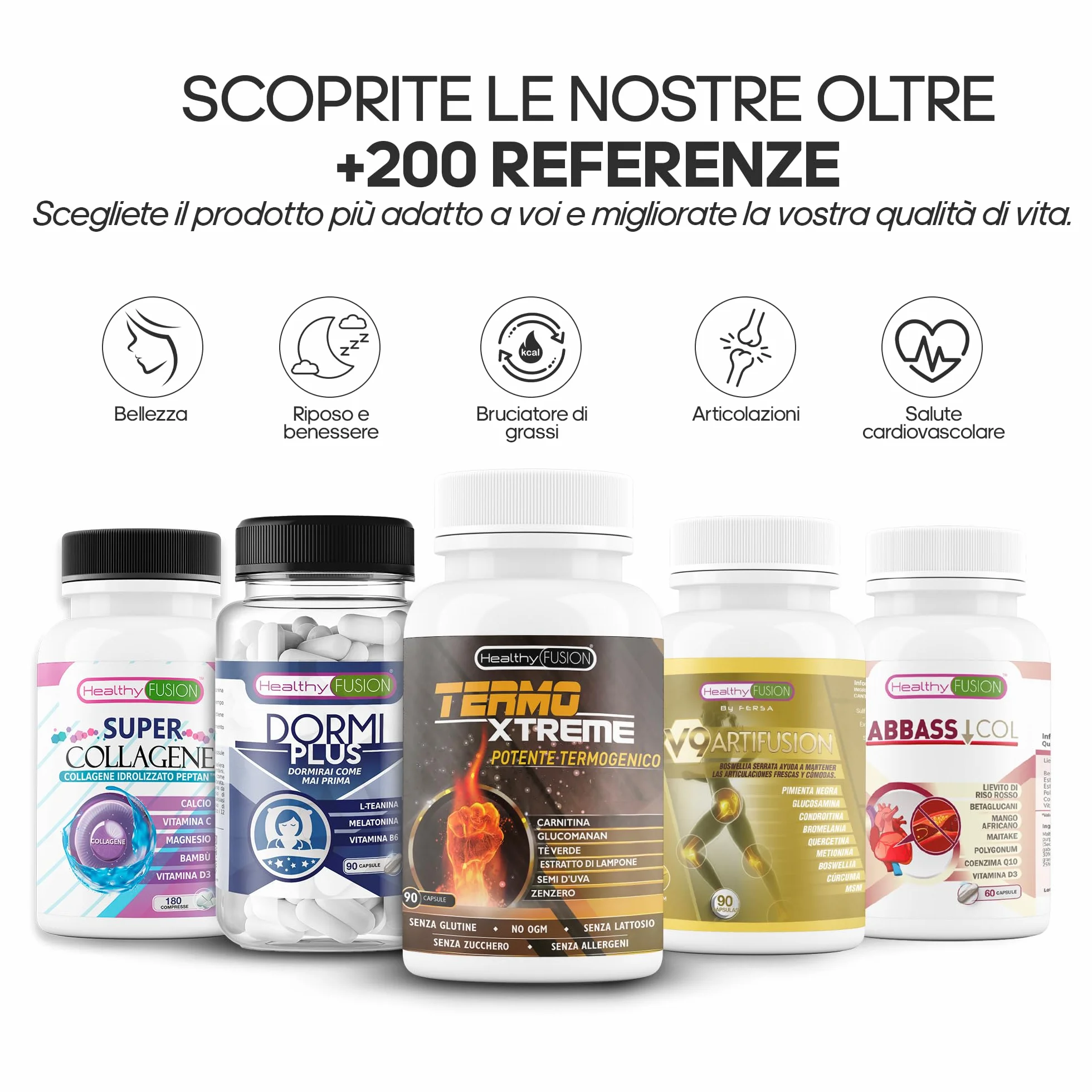 Healthy Fusion TermoXtreme Termogenico dimagrante bruciagrassi L-Carnitina CLA Glucomannano Tè verde 90u