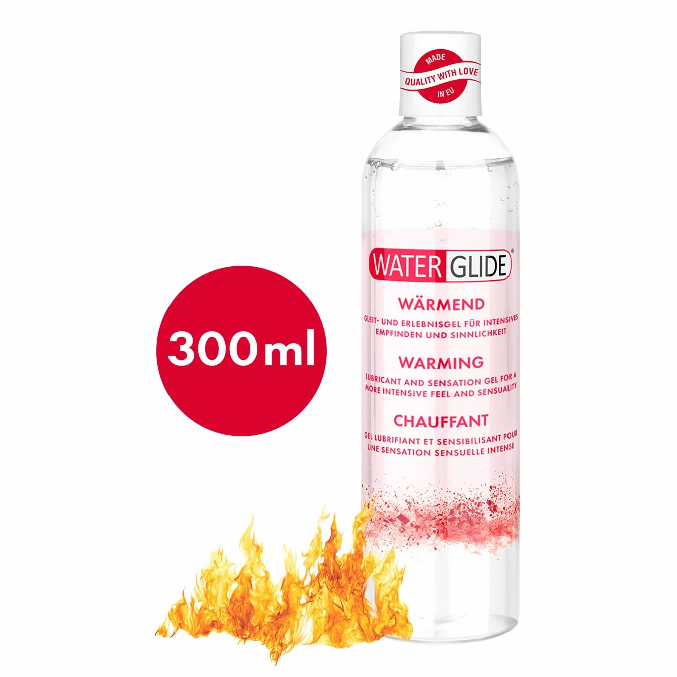 Lubrificante Waterglide effetto calore 300 ml a base d'acqua Vegano per sex toys e preservativi