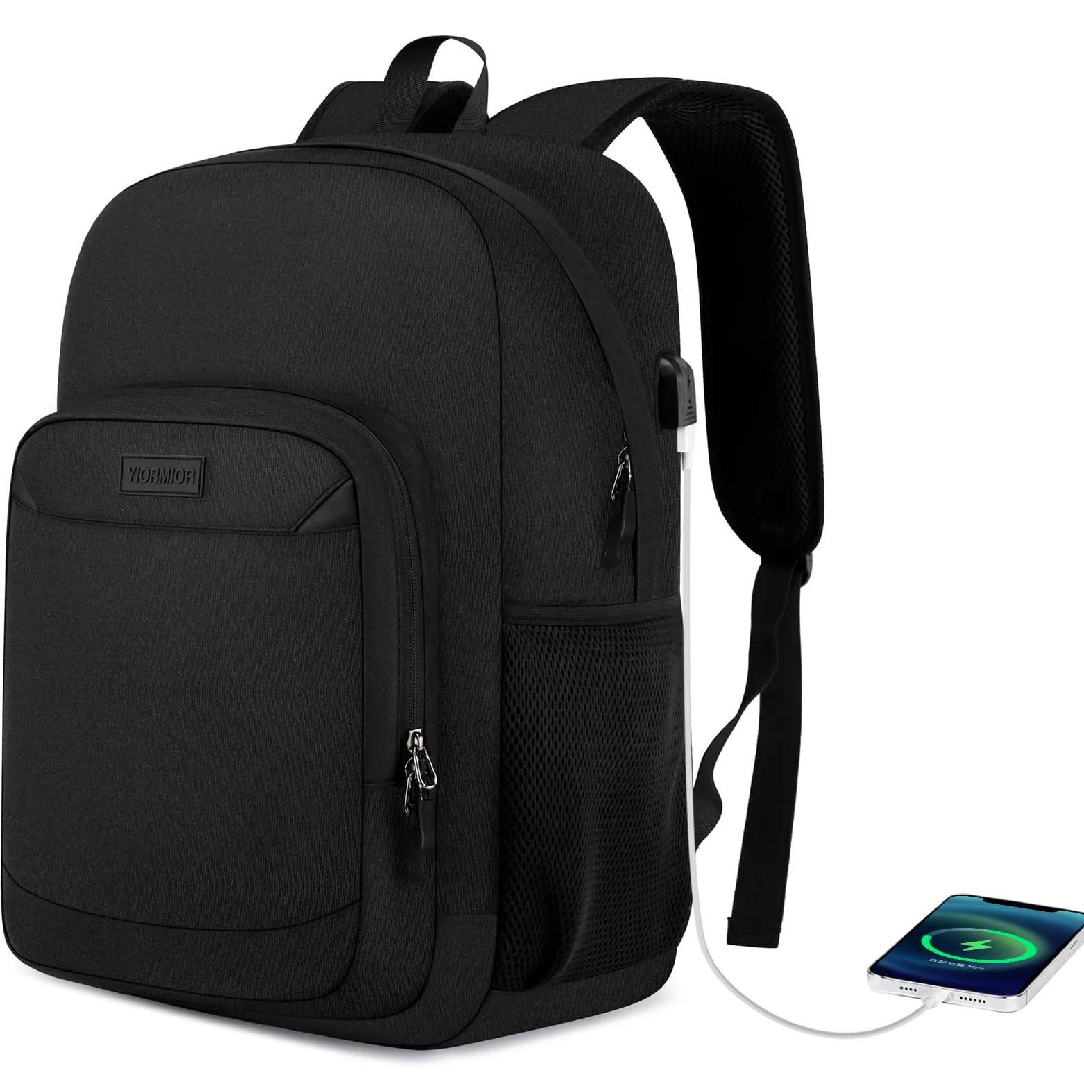 Zaino Uomo Zaino per PC Portatile, 17.3 Pollici Zaino Porta PC con Caricatore USB Media università Impermeabile