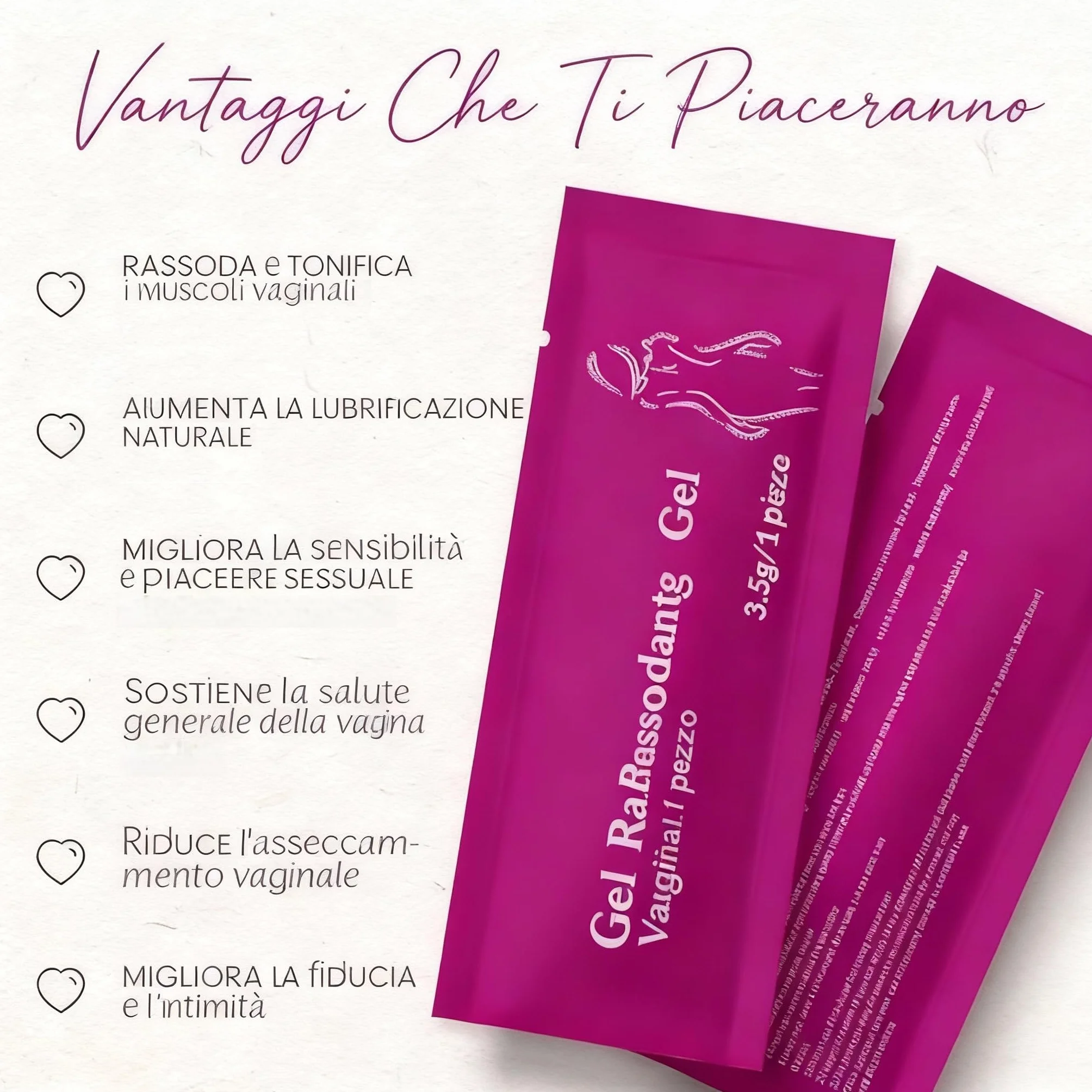 Gel Astringente Vaginale Idratante Intimo Monodose 3,5 ml con Aloe Vera e Ginseng Tonicità Freschezza Anti-Odore Benessere Intima Femminile Applicatore Pre-Riempito 5 pz