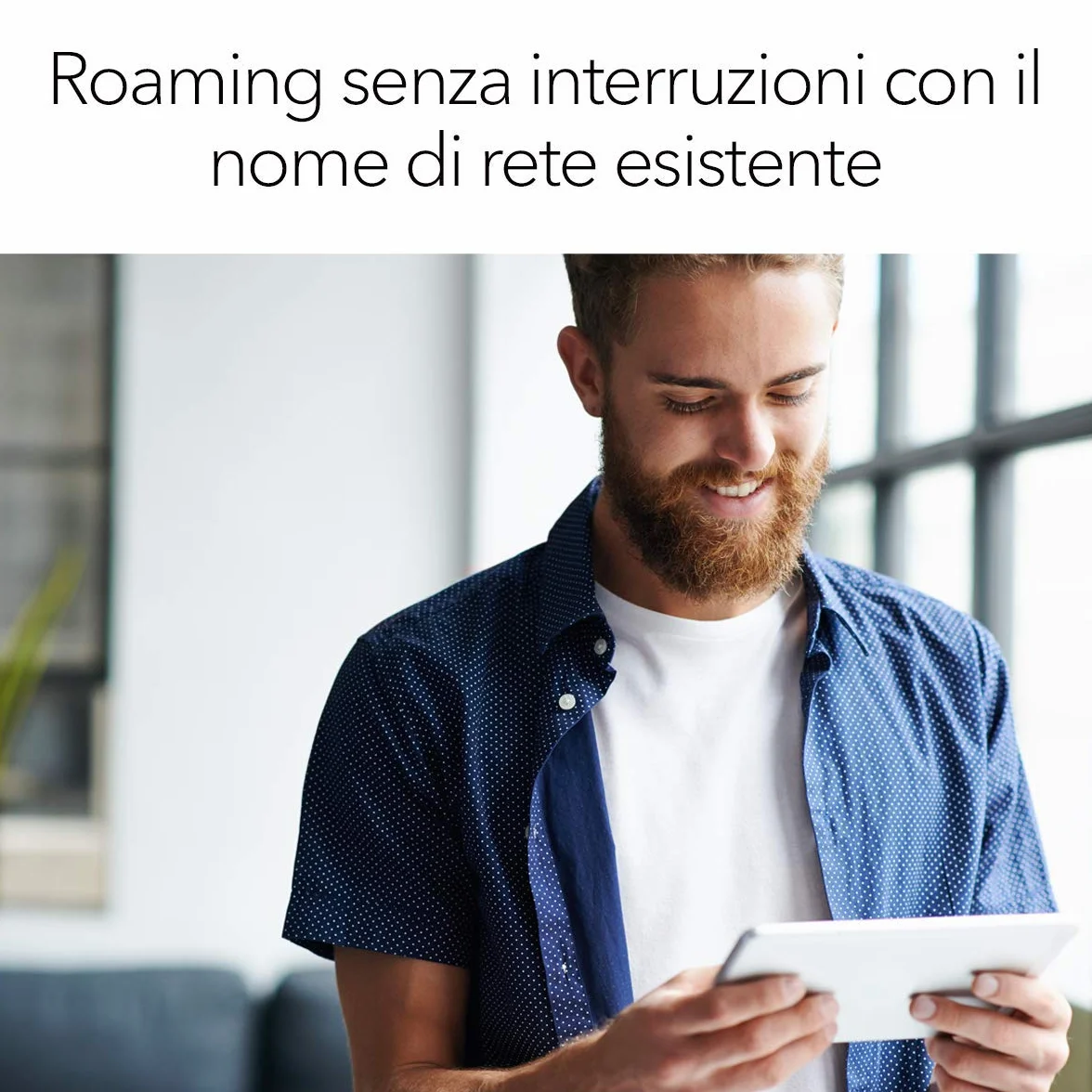 NETGEAR Ripetitore WiFi 6 (EAX15) Ripetitore WiFi Potente per la casa, Dual-Band, Copertura fino 100㎡, Range Extender Amplificatore, Tutti gli operatori Internet