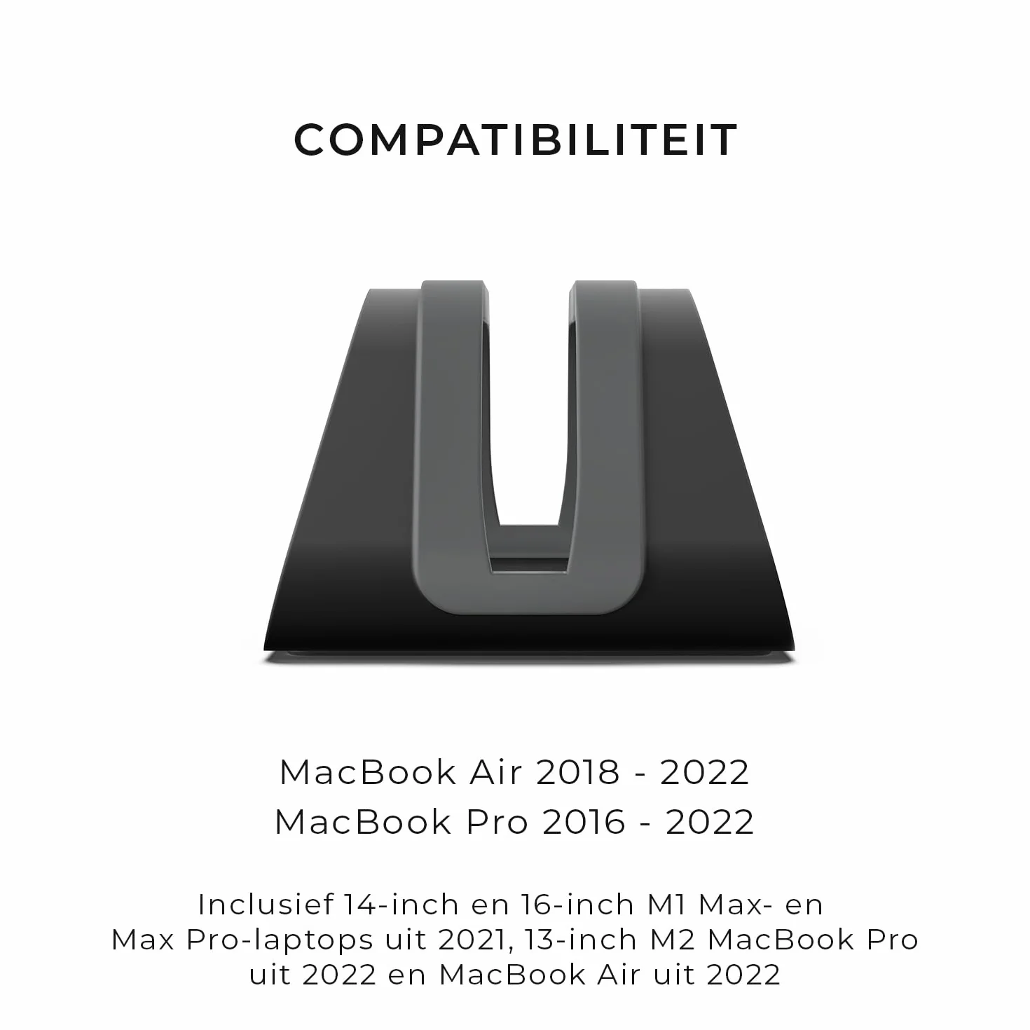 HumanCentric Supporto verticale per MacBook, compatibile con MacBook Pro, supporto per MacBook Air, supporto per computer portatile per Apple Laptop Desk Stand supporto verticale in alluminio, nero