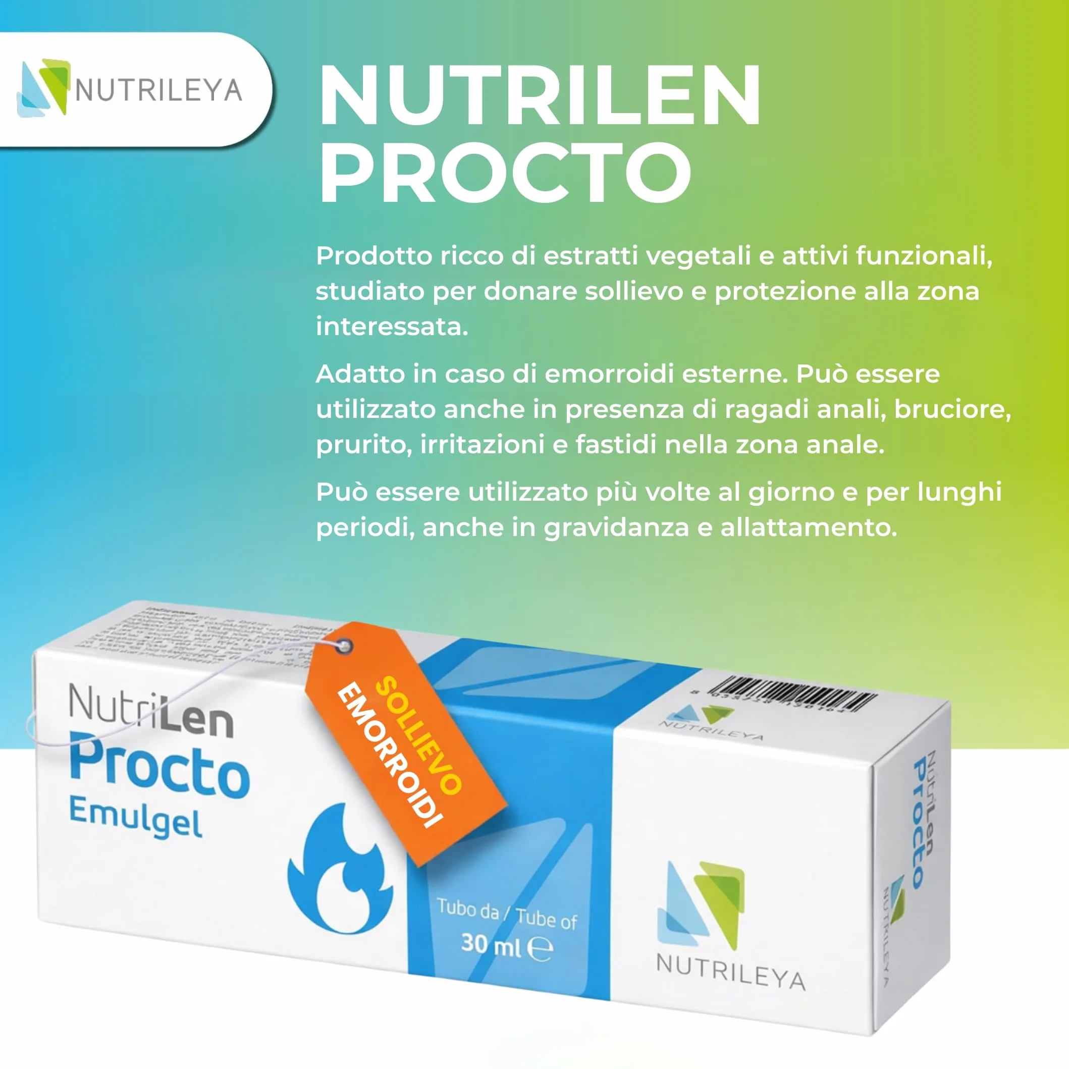 NutriLen Procto Crema Emorroidi 60ml Confezione da 2 con Amamelide Tea Tree Acido Ialuronico Made in Italy