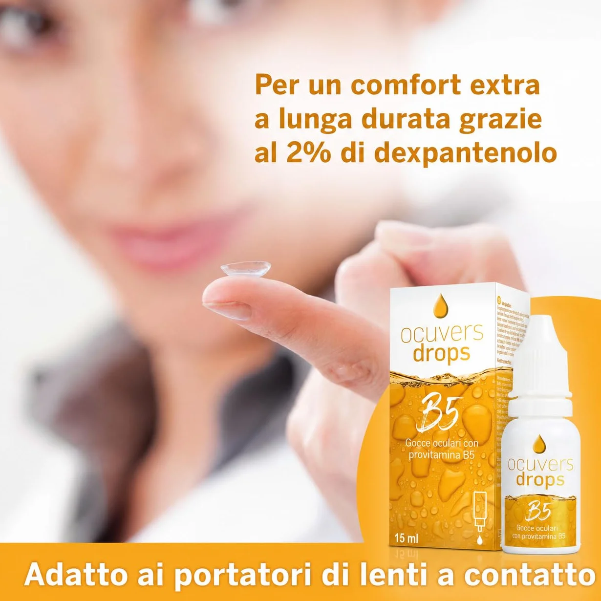 Ocuvers Drops B5 Gocce oculari con Dexpantenolo 2% e Hydraflex contro occhi secchi rossi brucianti idratanti senza etanolo per portatori lenti contatto