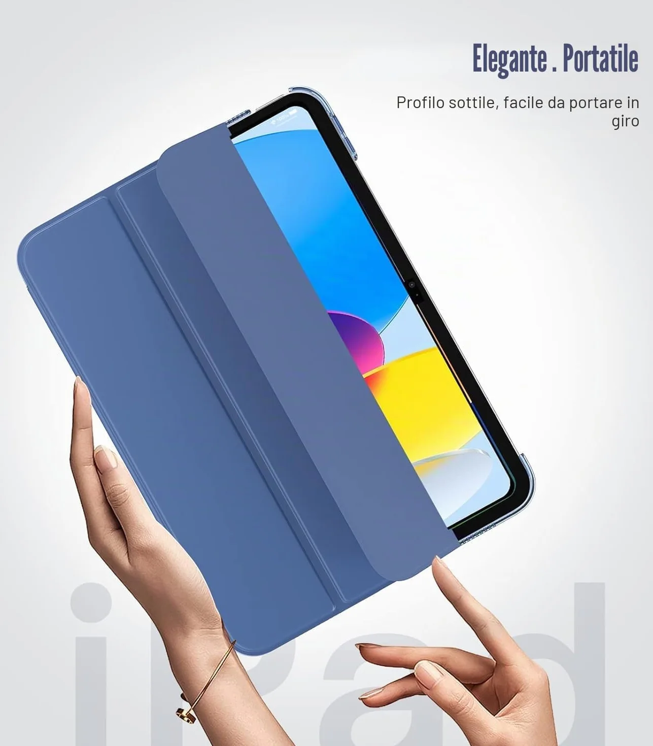 TiMOVO Custodia iPad 11 Gen 2025 A16, iPad 10 Gen 10,9" 2022, Retro PC Rigido Semi-Trasparente, Auto Sveglia/Sonno, Blu Abisso