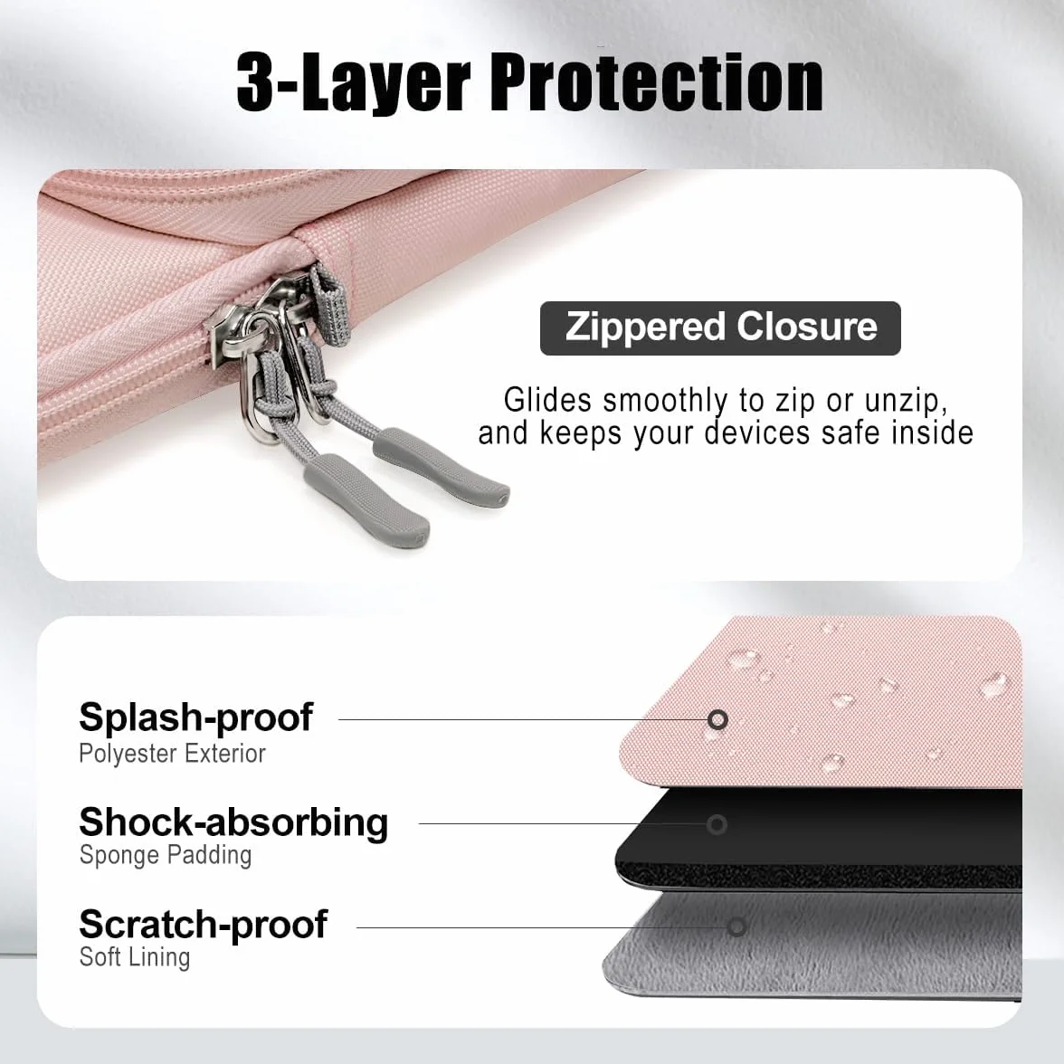 TiMOVO 13 Pollici Custodia per Tablet con Tracolla per iPad Air 13", iPad Pro 13"/ Pro 12.9", Surface Pro 12, Galaxy Tab S10 Plus/S10 FE+/S10 FE Plus, Remarkable Paper Pro 11.8", Rosa