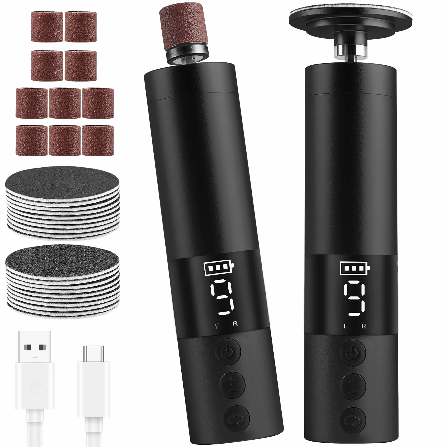 Pedicure Elettrico Professionale 2 in 1 Levigatore 9 Velocità Regolabile Display LCD Lima Piedi Elettrica Rimuove Calli Pelle Dura