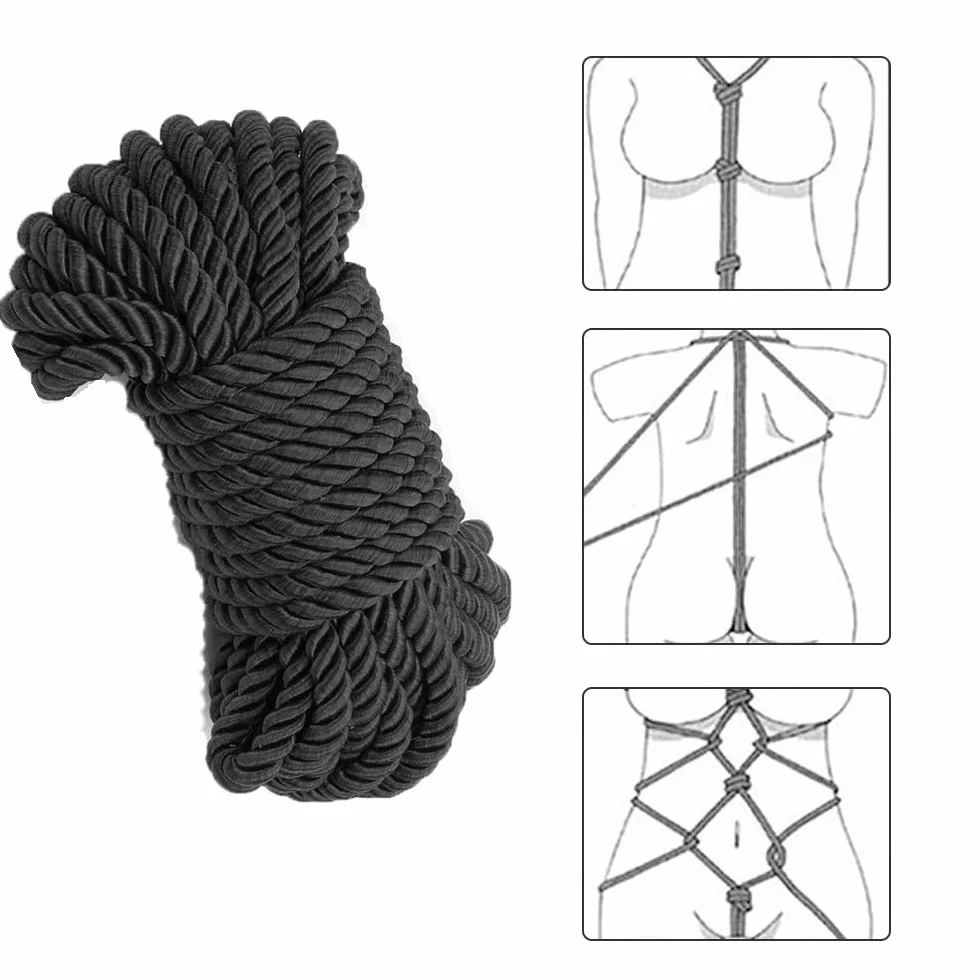 Corda in raso intrecciato nero 10 m BONDAGERIE