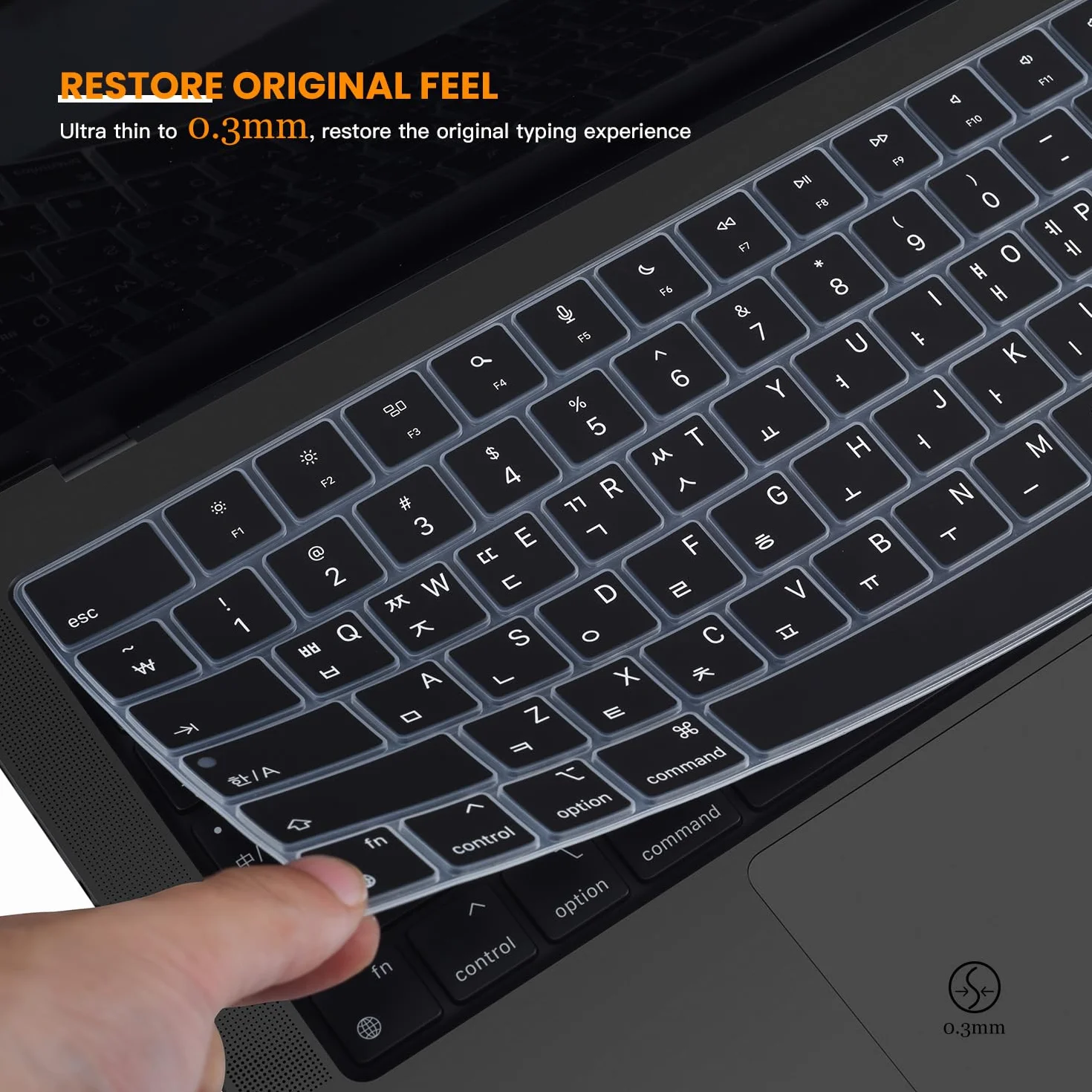 Cover per tastiera coreana in silicone per MacBook Pro 2023 2022 2021 da 14,2 pollici Apple MacBook Pro 14 A2442 A2779/16,1 pollici MacBook Pro 16 A2485 A2780 con chip M3 M2 M1 Pro Max, nero