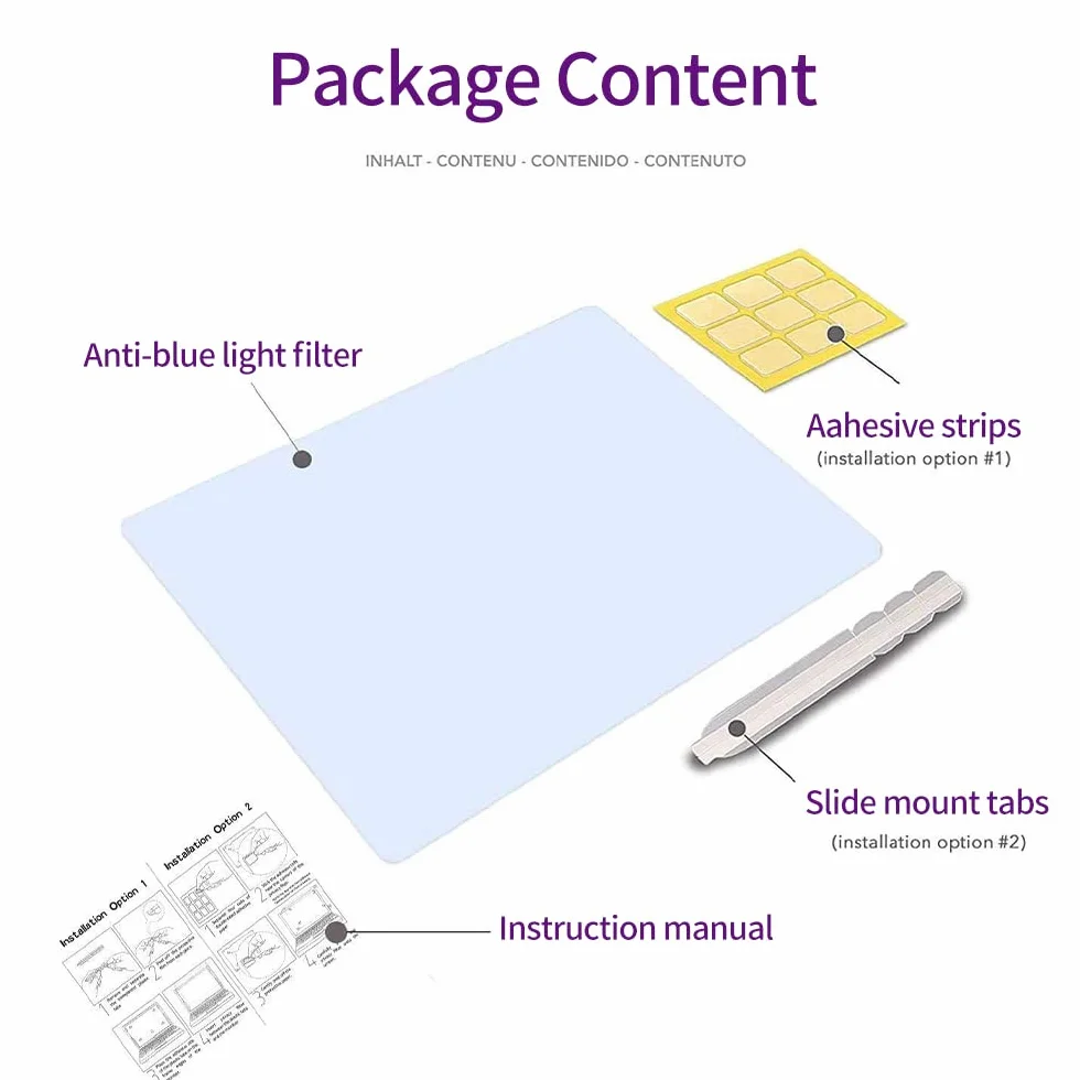 AiMok Rimovibile Filtro Anti Luce Blu Premium per 23" Monitor, Protezione per gli occhi I Blocco della luce blu I Antiriflesso Proteggi Schermo per Computer e Schermo PC (23 Pollici 16:9)