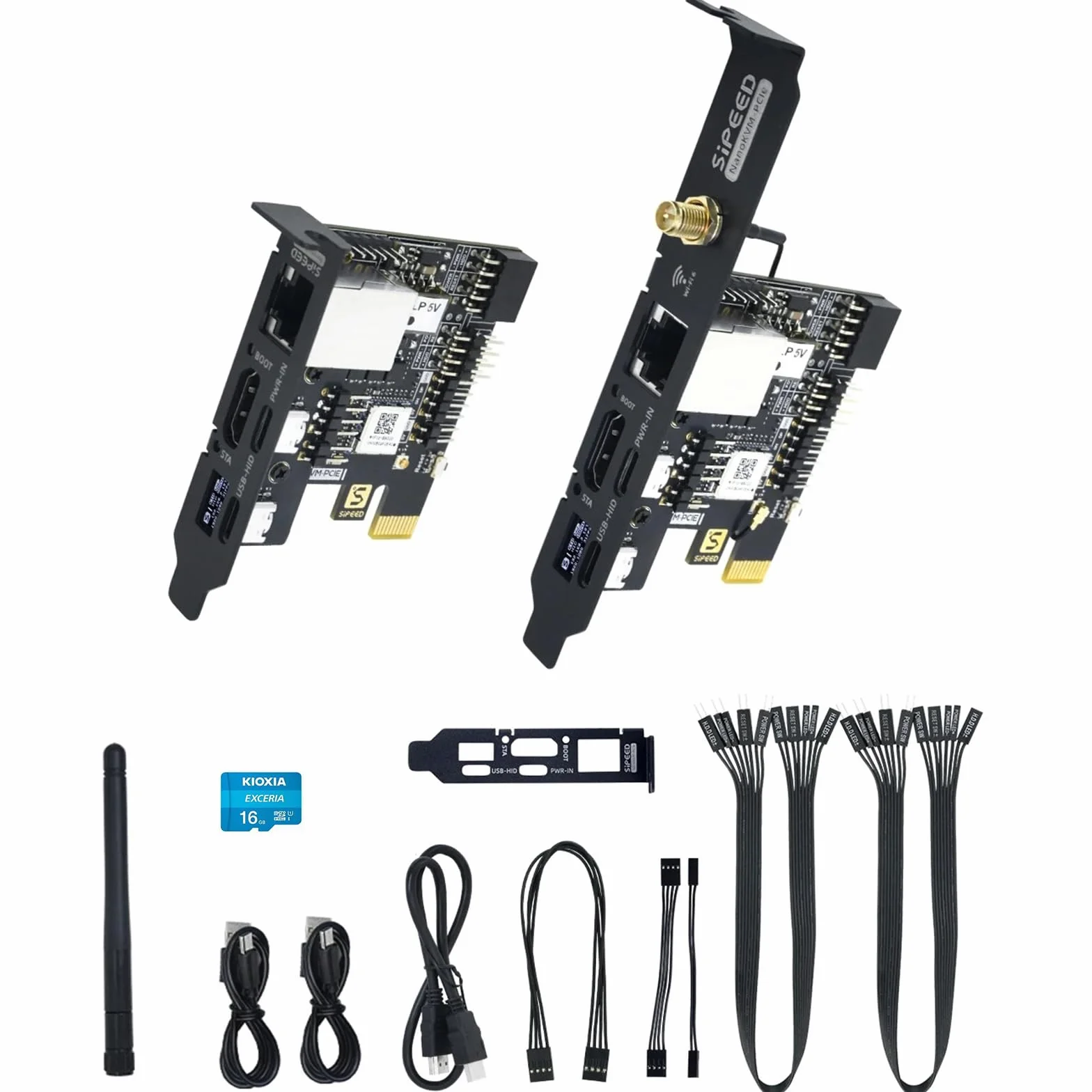 Sipeed NanoKVM Mini Remote Control Server, 1TOPS NPU 1GHz C906 RISC-V Linux Single Board Computer (PCIE, PoE, 16 GB Kit)