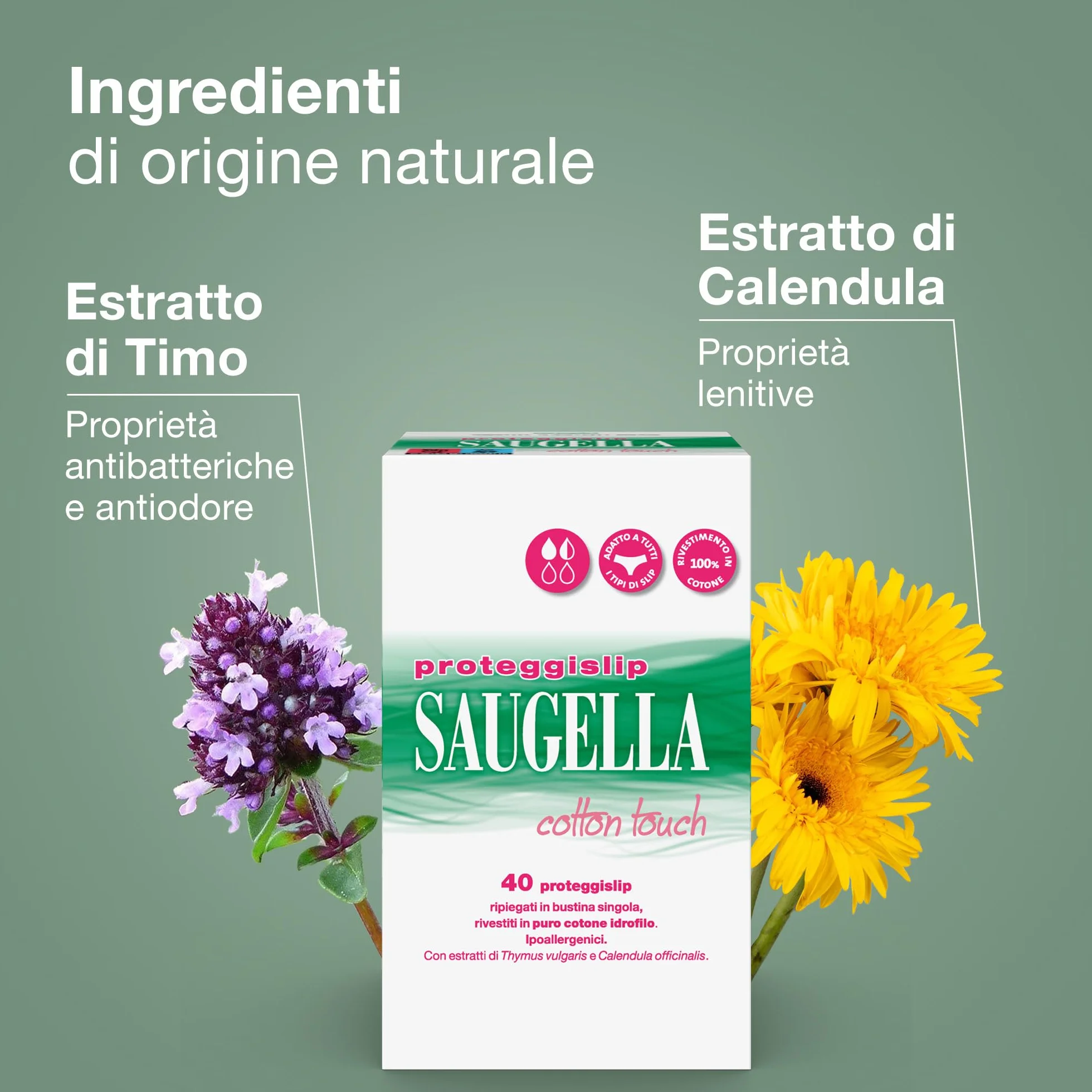 Saugella Assorbenti Cotton Touch Salvaslip 160 Proteggislip Sottili Antibatterica Antiodore Lenitiva