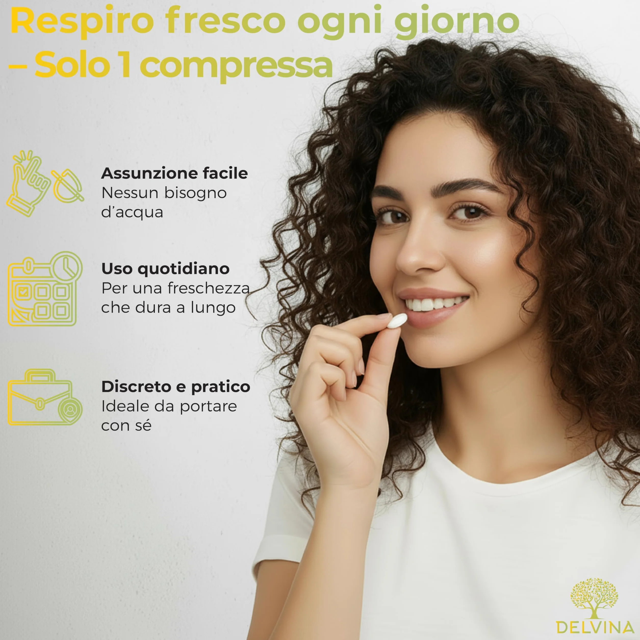 Pastiglie Vegane per l'Igiene Orale 90 Pezzi con Vitamina D3 e Limone contro l'Alitosi