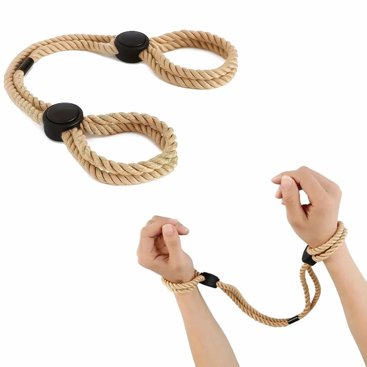 Corda per Bondage 2 Pezzi, Giochi Intimi per Mani Caviglie Petto Corpo Intero (Rosso/Giallo)