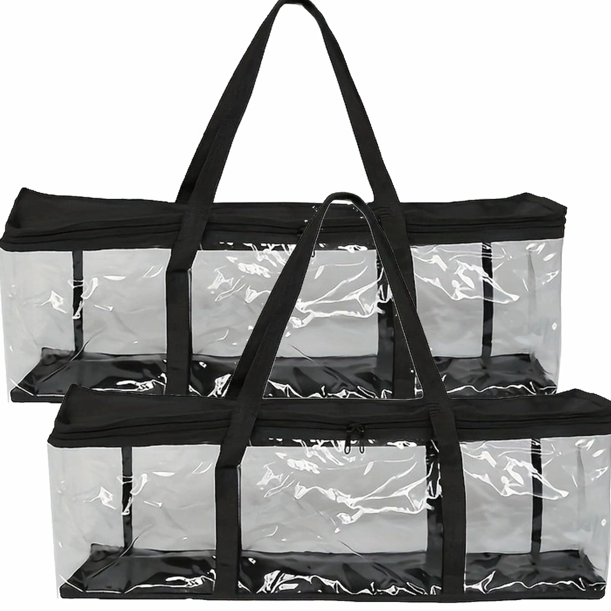 2 Pezzi Borse Porta Portatile per DVD, Custodia per Dvd Resistente Acqua Trasparente di Grande Capacità Custodia, Borse di Archiviazione per Trasporto per CD, Album, Libri (60x22x15.2cm)