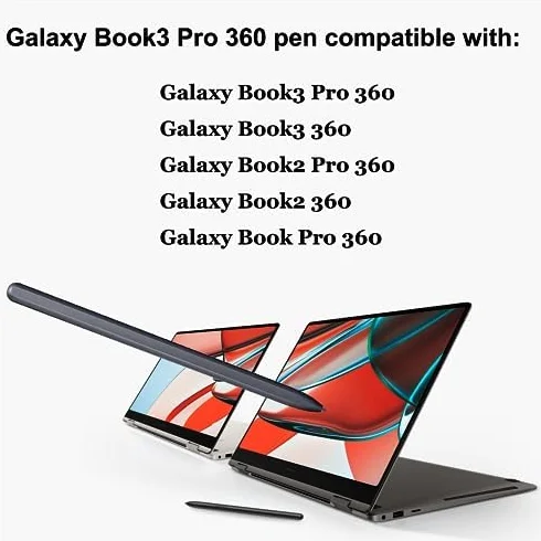Penna Stilo di ricambio per Samsung Galaxy Book2/3/4/5 Pro 360 S Pen per Samsung Galaxy Book2/3/4/5 Pro 360 Stylus Pen con Punte/Pennini, Senza Bluetooth,Nero Mistico