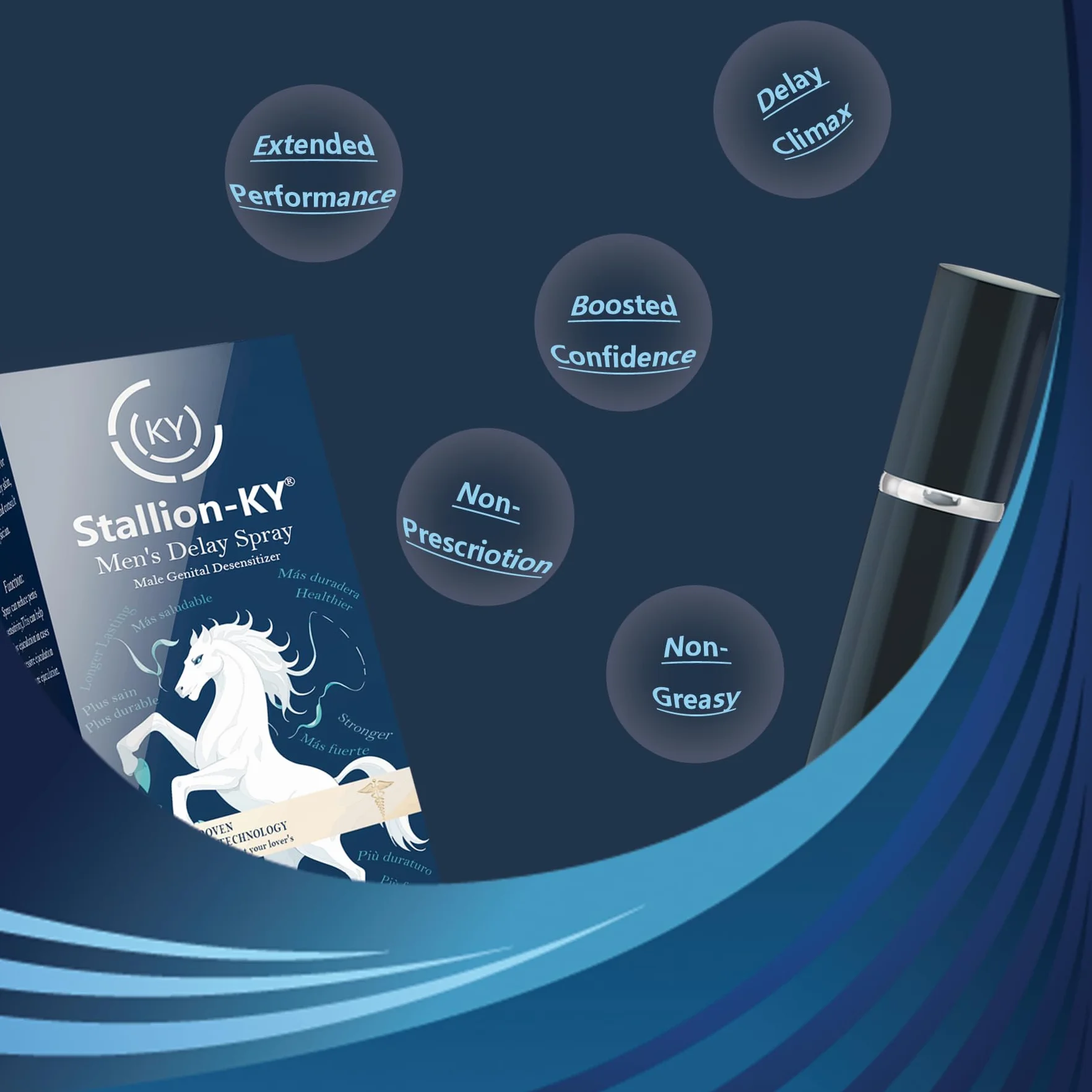 Ritardante Delay Spray Ritardare l'Eiaculazione Precoce Blu