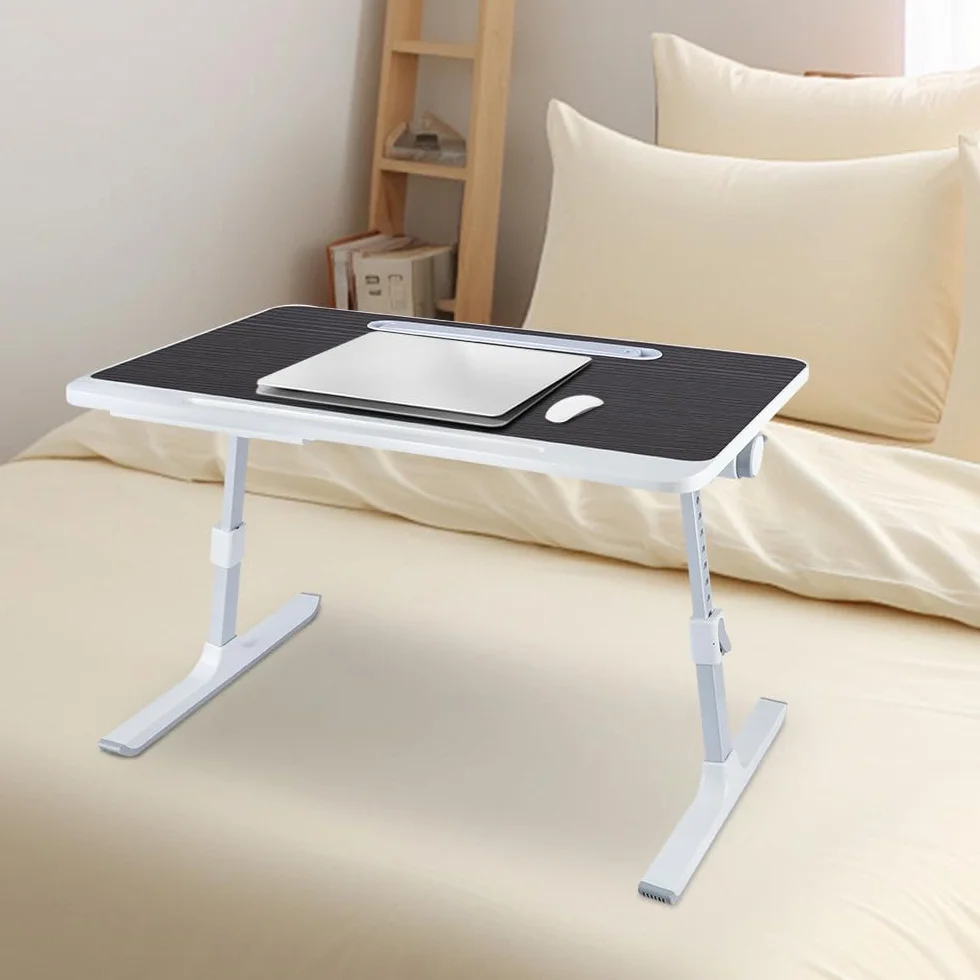 OHMG Grande tavolo da letto per computer portatile, pieghevole, regolabile in altezza e angolo, vassoio da letto con cassetto/fessura per tablet, tavolo per divano/pavimento (60 x 40 x 27-40 cm