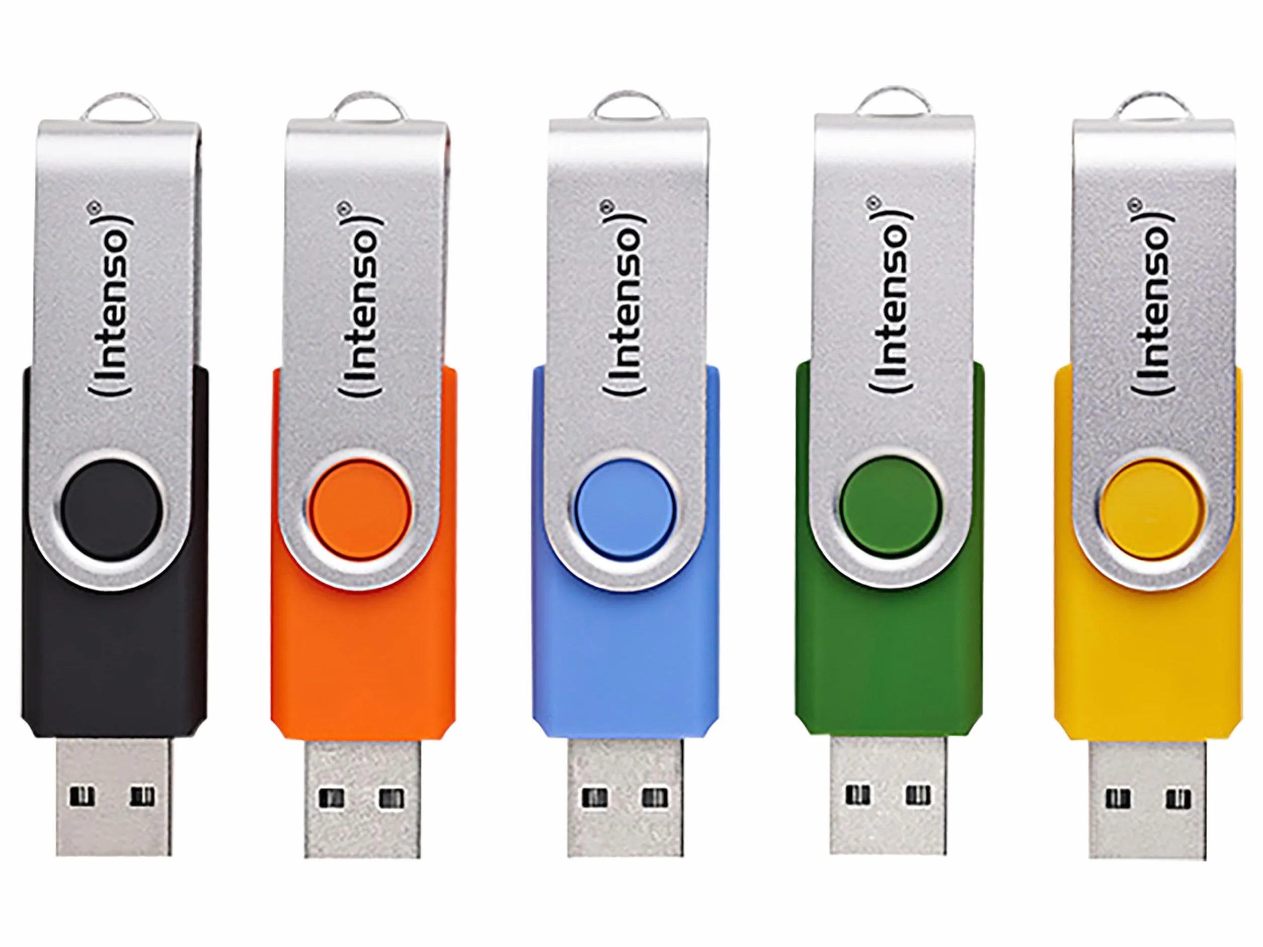 Intenso Office Line Multipack USB Stick 5X 16GB - Super Speed USB 3.2, fino a 70MB/s, colori assortiti con staffa in metallo ed etichette per scrivere