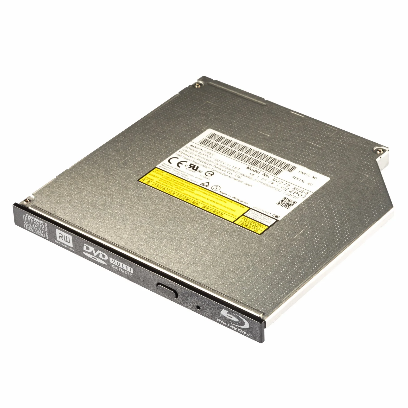 Panasonic - Masterizzatore interno Sata Blu-ray BD-MLT UJ272 (con pannello frontale nero), ultra slim, altezza 9,5 mm