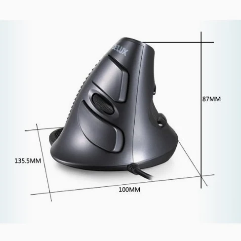 Nuovo design Delux M618 Vertical Wired mouse – nero e grigio