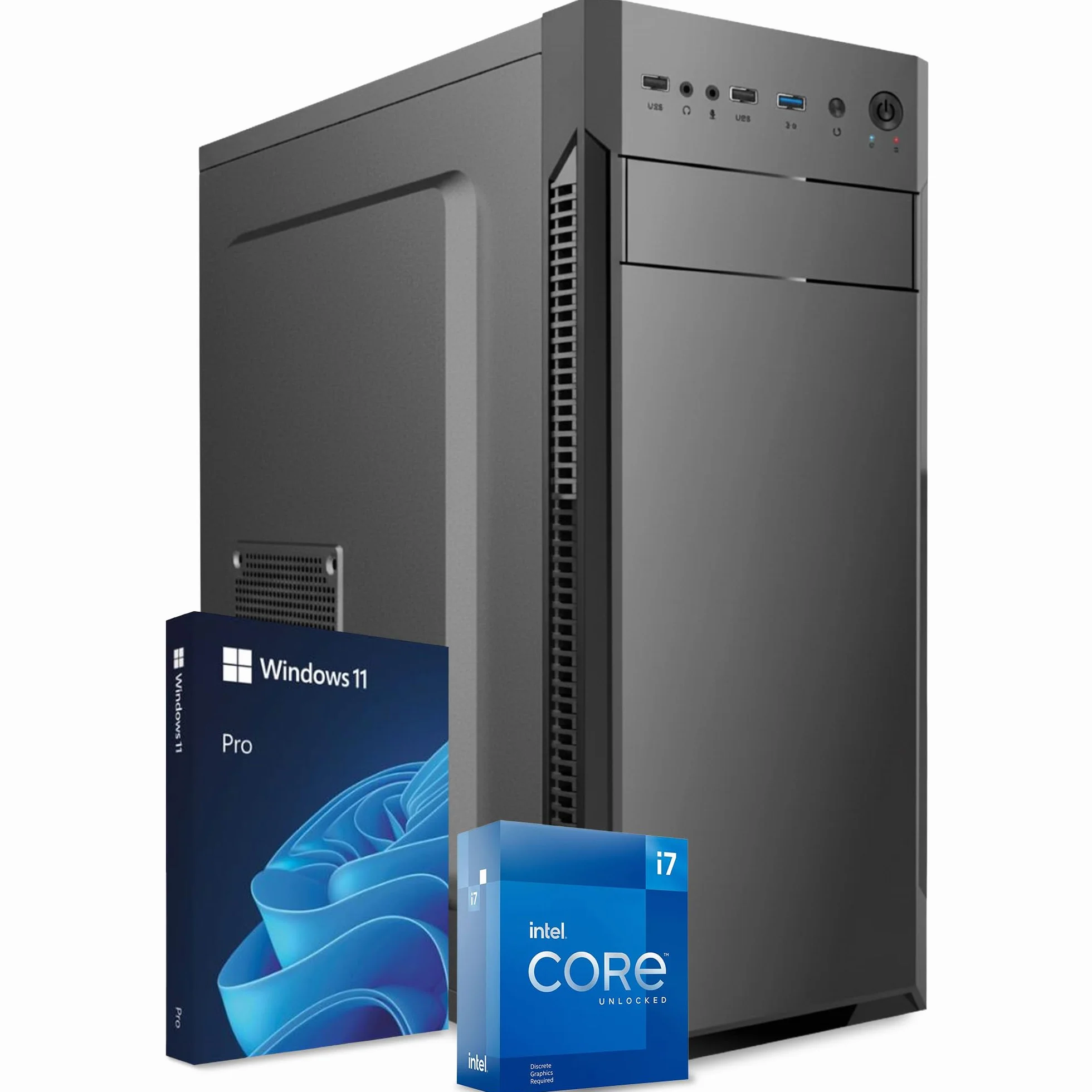 PC Fisso Completo Intel Core i7-8700 32GB DDR4 1TB SSD Intel UHD 630 Wi-Fi AC Bluetooth HDMI USB 3.2 Windows 11 Pro