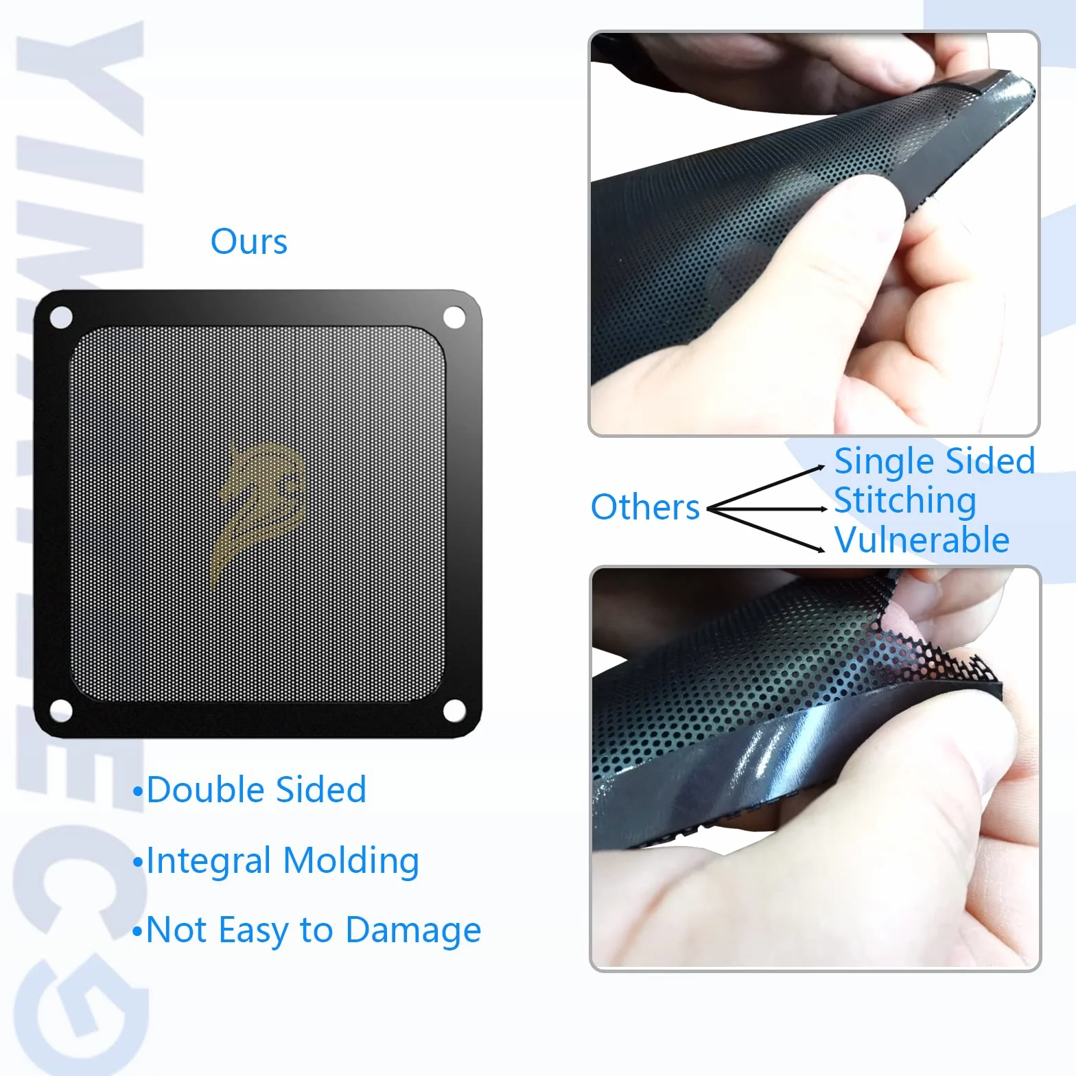 Filtro Antipolvere PC 120mm Magnetico Filtro per ventola computer Griglia a Rete Ventola di Raffreddamento PVC per Computer Case(Gentiluomo, 120 * 120 mm, 2 pezzi, Nero)
