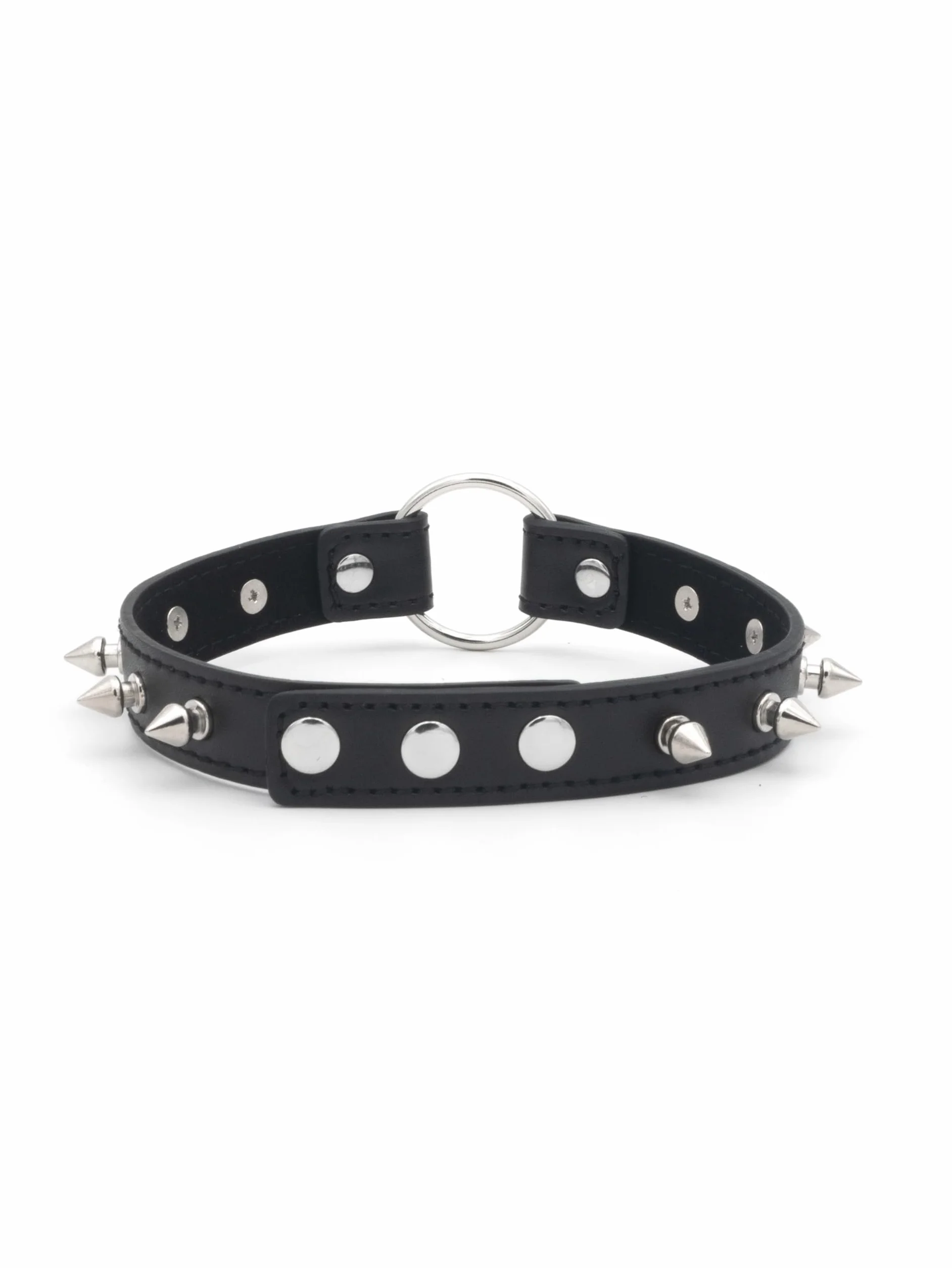 BONDAGERIE Collarino Choker Borchiato con Anello Regolabile